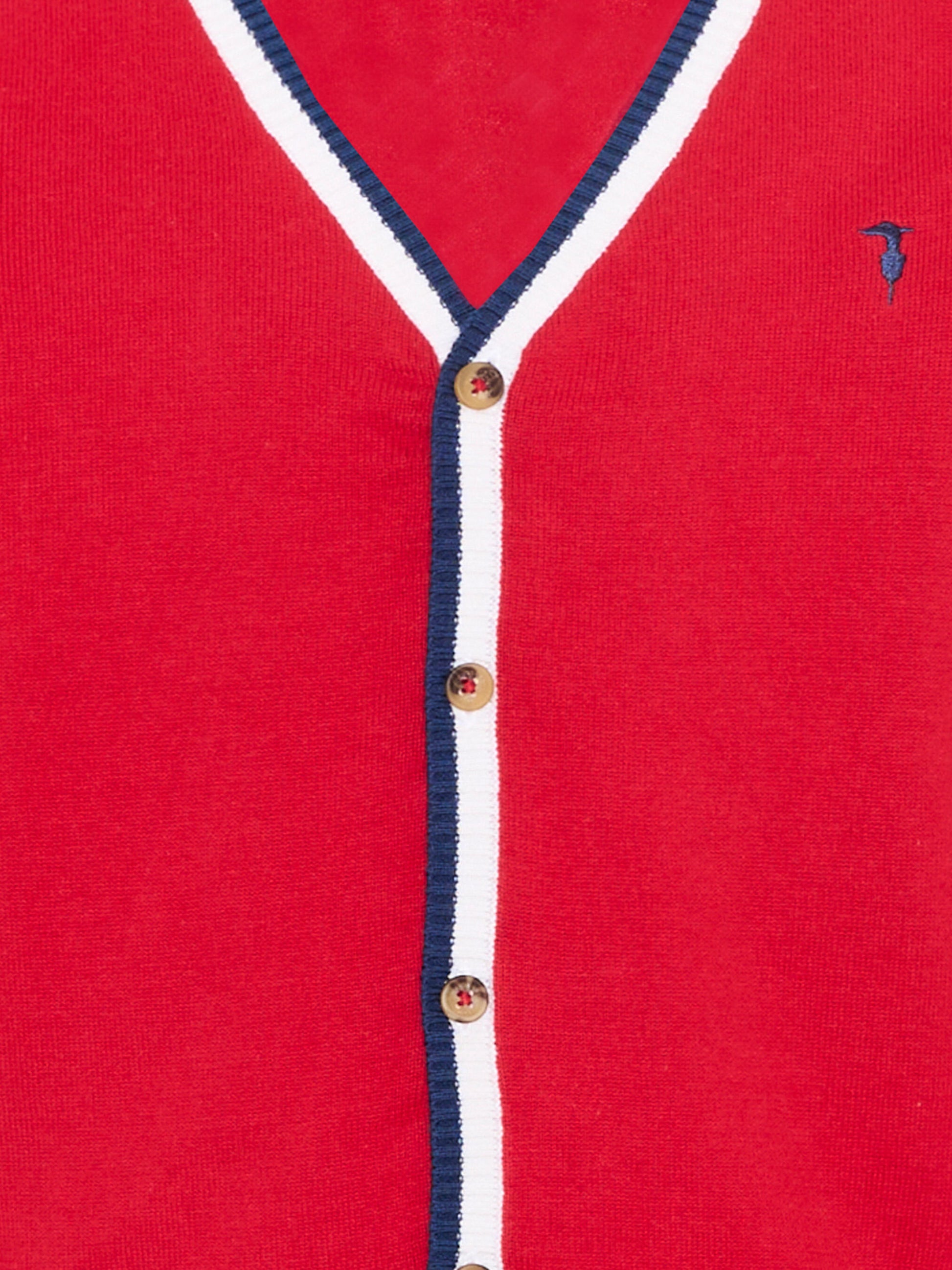 Cardigan rosso per bambino con levriero,Trussardi Junior,TIP26007CD RED LYCHEE