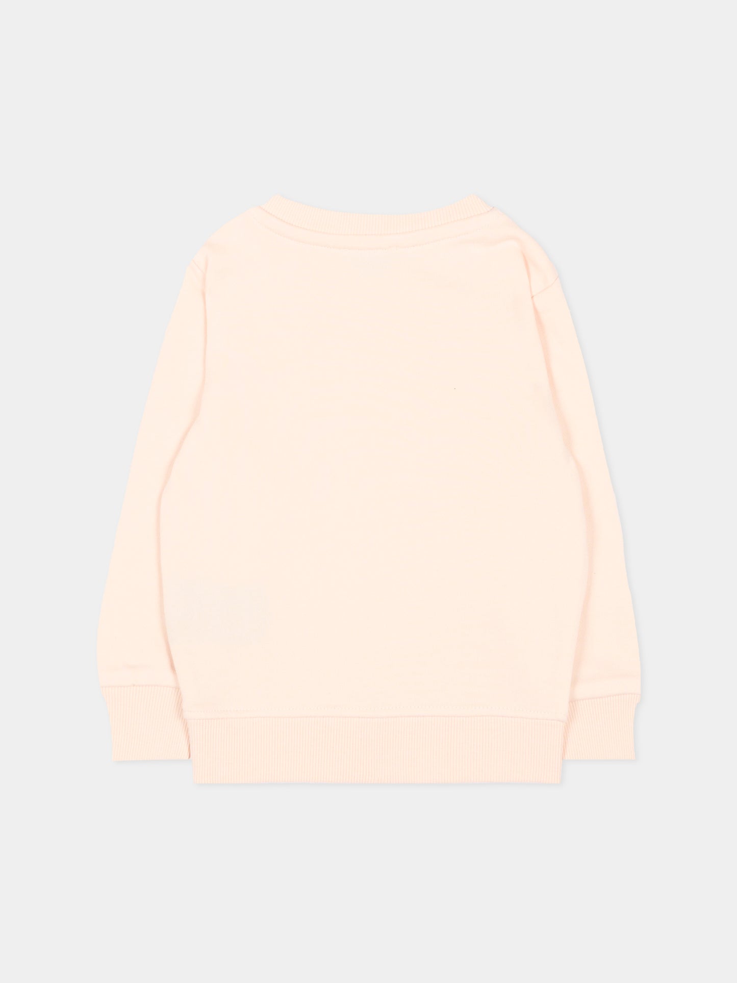 Felpa rosa per neonata con logo,Trussardi Junior,TIP26014FE PINK SCALLOP SHELL