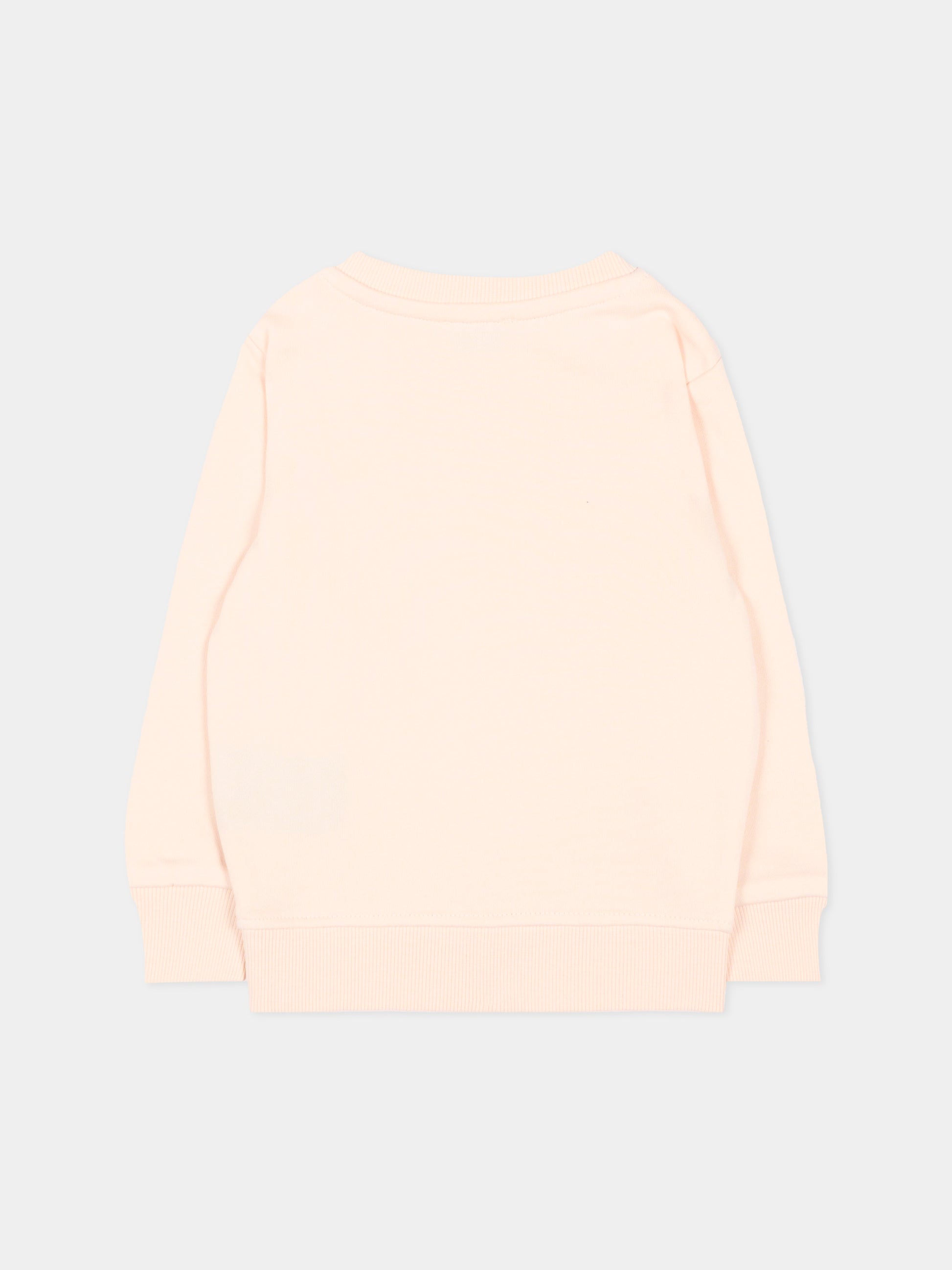 Felpa rosa per neonata con logo,Trussardi Junior,TIP26014FE PINK SCALLOP SHELL