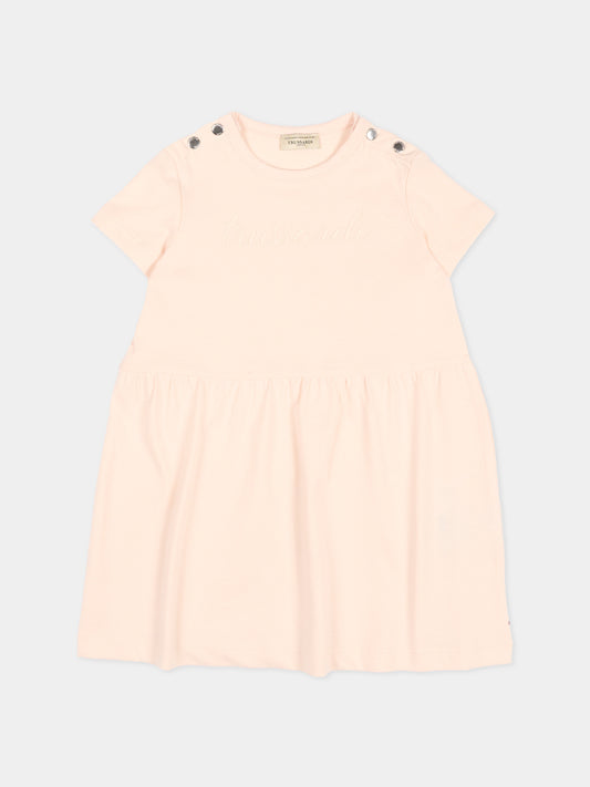 Vestito rosa per neonata con logo,Trussardi Junior,TIP26018VE PINK SCALLOP SHELL