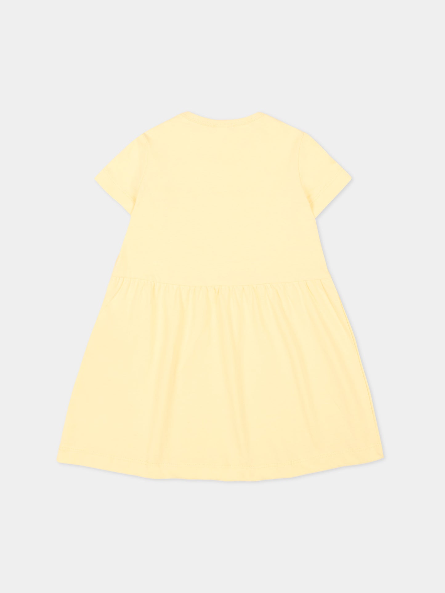 Vestito giallo per neonata con logo,Trussardi Junior,TIP26018VE YELLOW SUNLIGHT