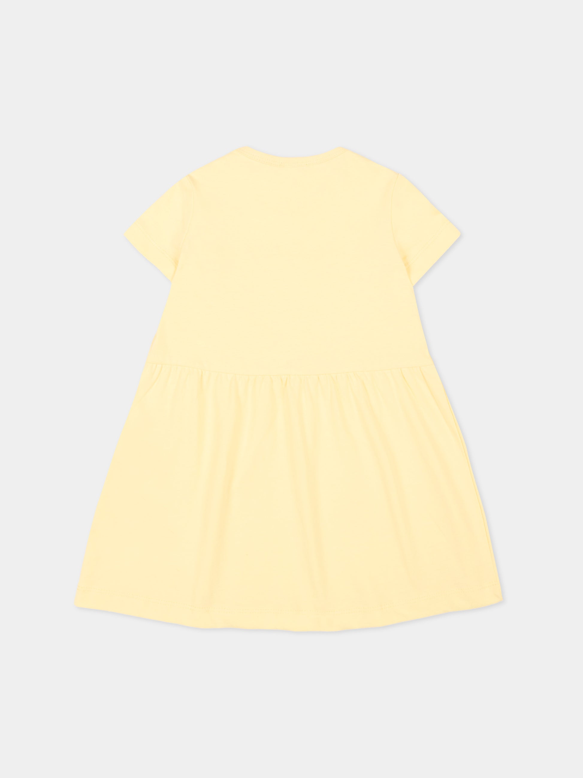 Vestito giallo per neonata con logo,Trussardi Junior,TIP26018VE YELLOW SUNLIGHT