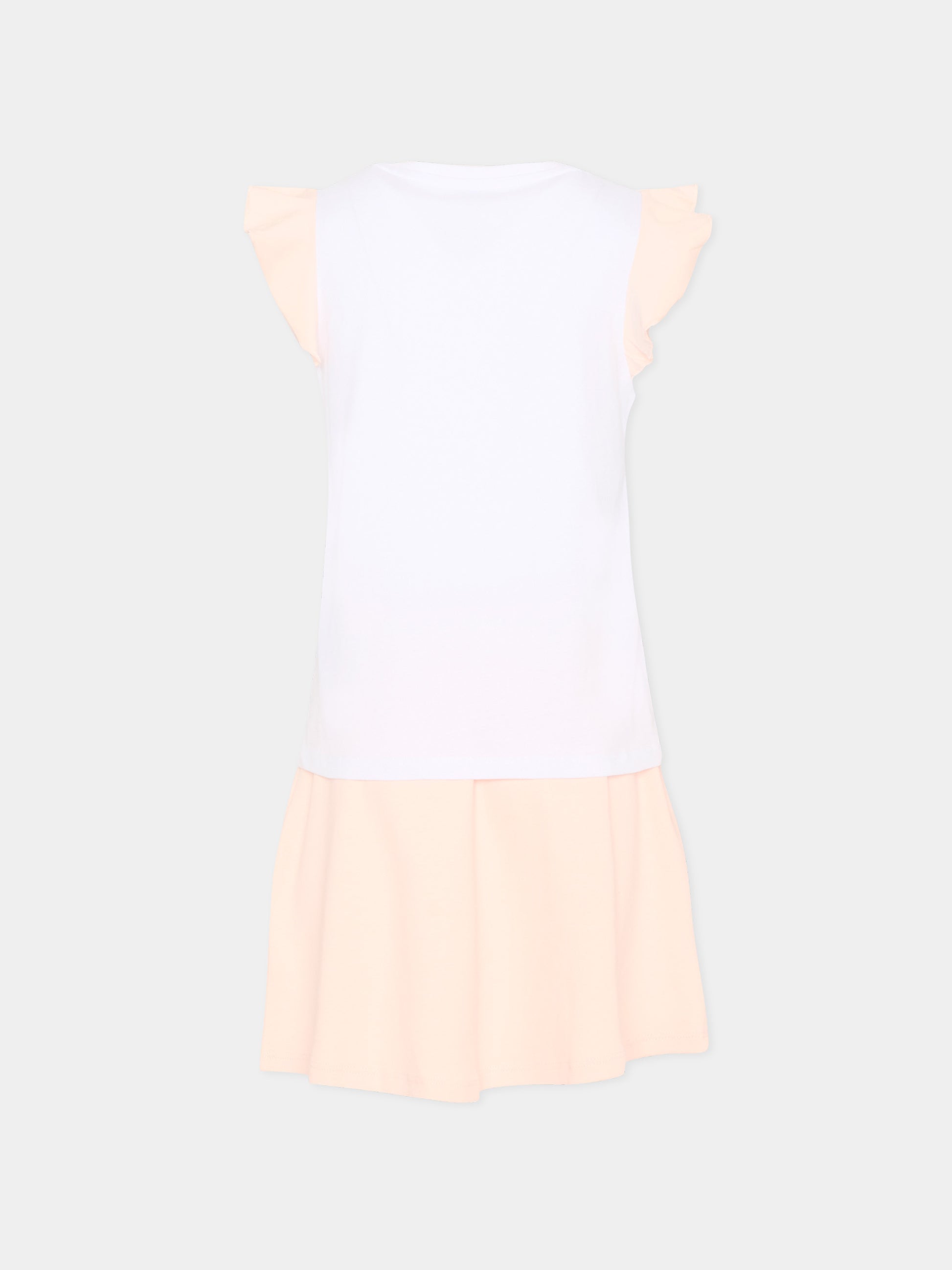 Completo sportivo bianco per bambina con logo,Trussardi Junior,TIP26022CJ WHITE PINK