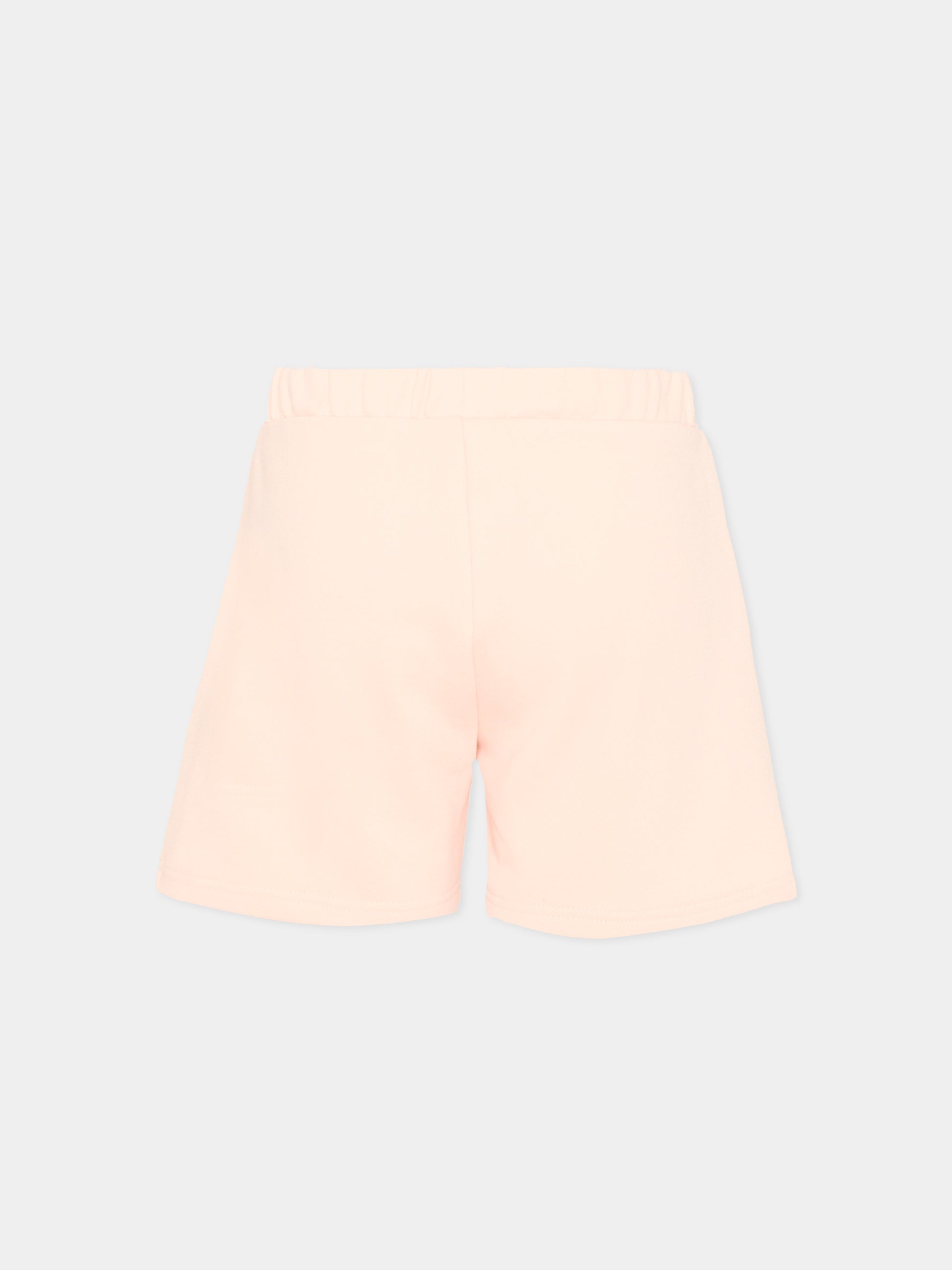 Shorts sportivi rosa per bambina con levriero,Trussardi Junior,TIP26024SH PINK SCALLOP SHELL