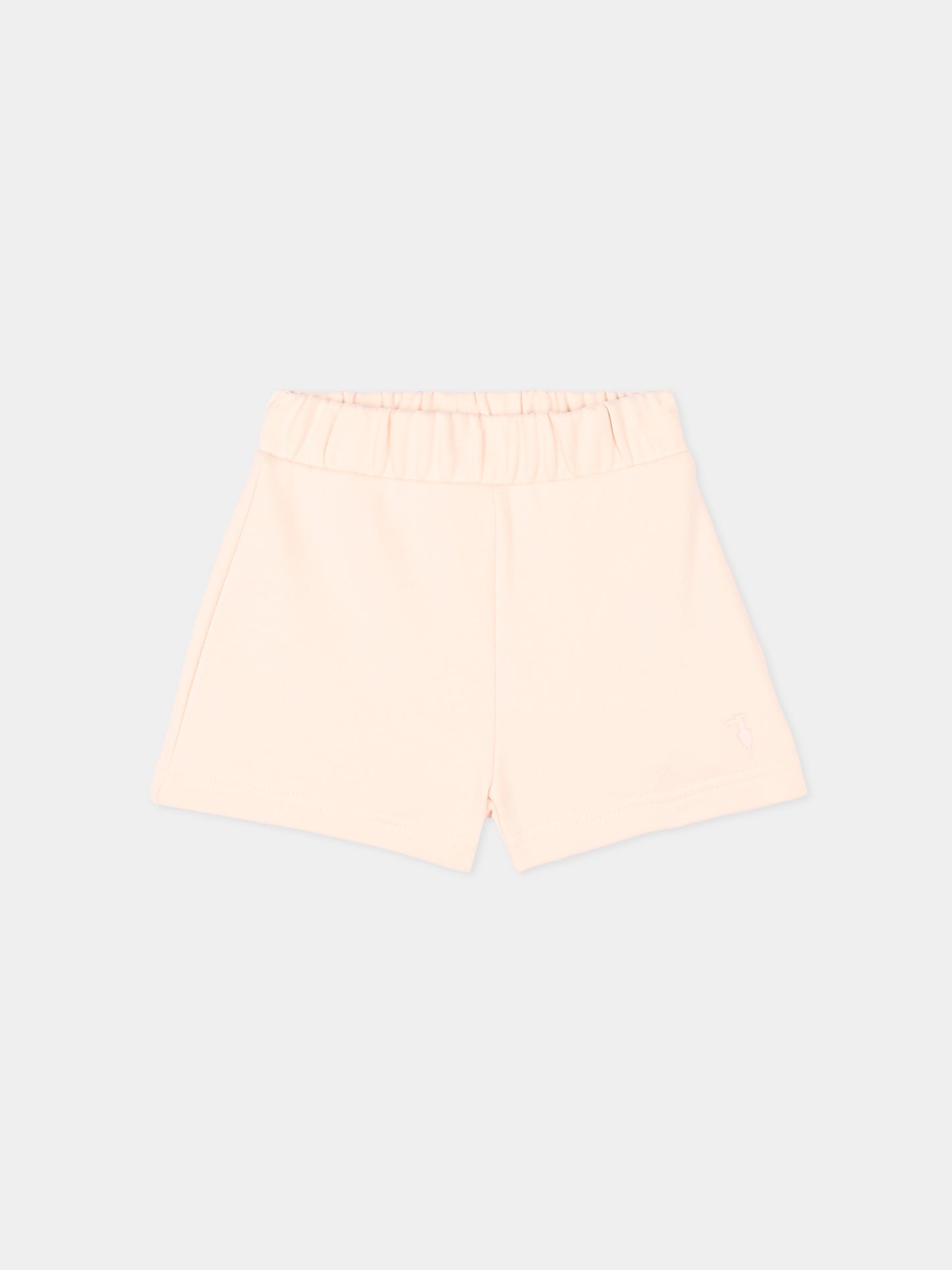 Shorts sportivi rosa per neonata con levriero,Trussardi Junior,TIP26024SH PINK SCALLOP SHELL