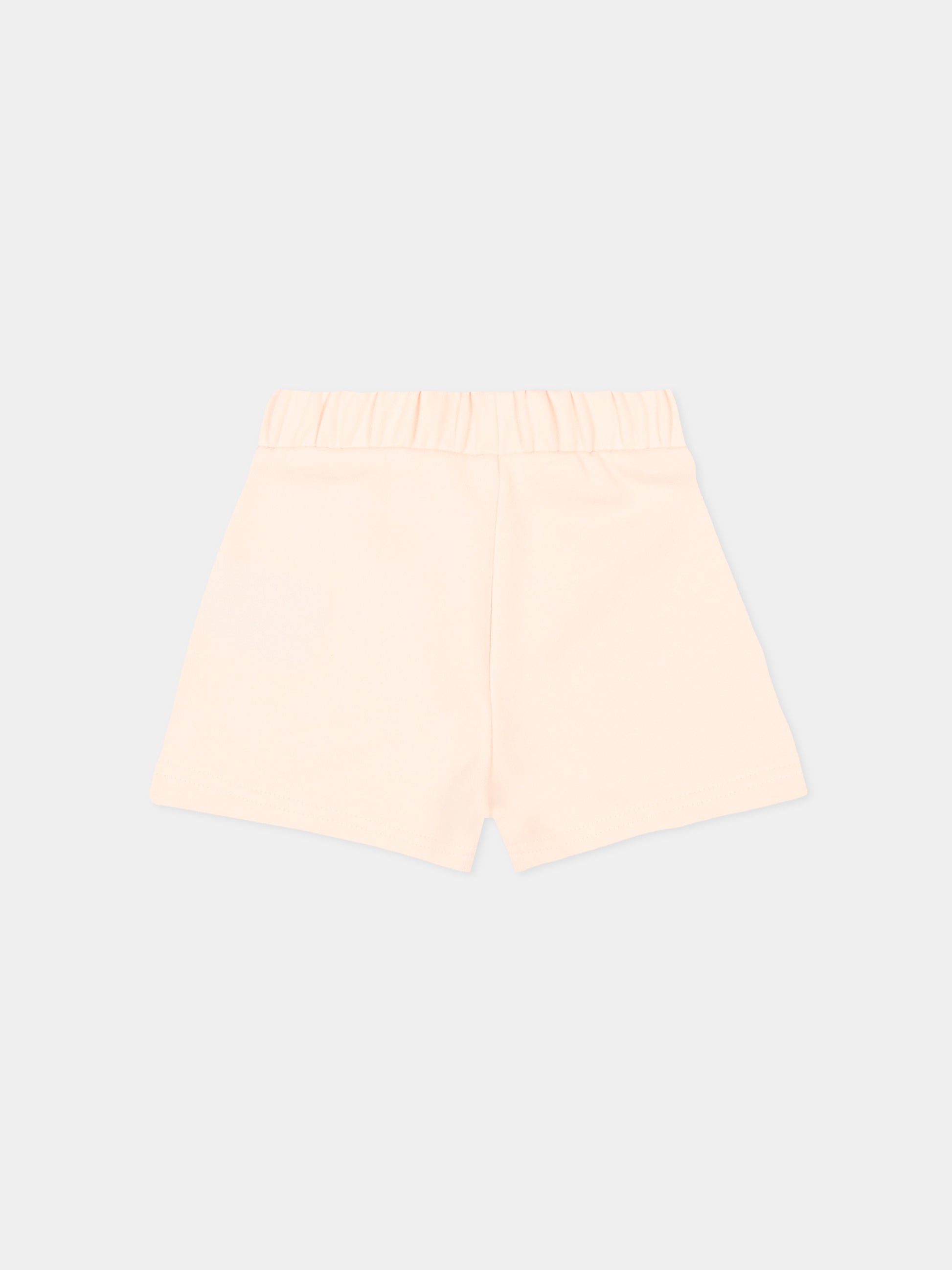 Shorts sportivi rosa per neonata con levriero,Trussardi Junior,TIP26024SH PINK SCALLOP SHELL