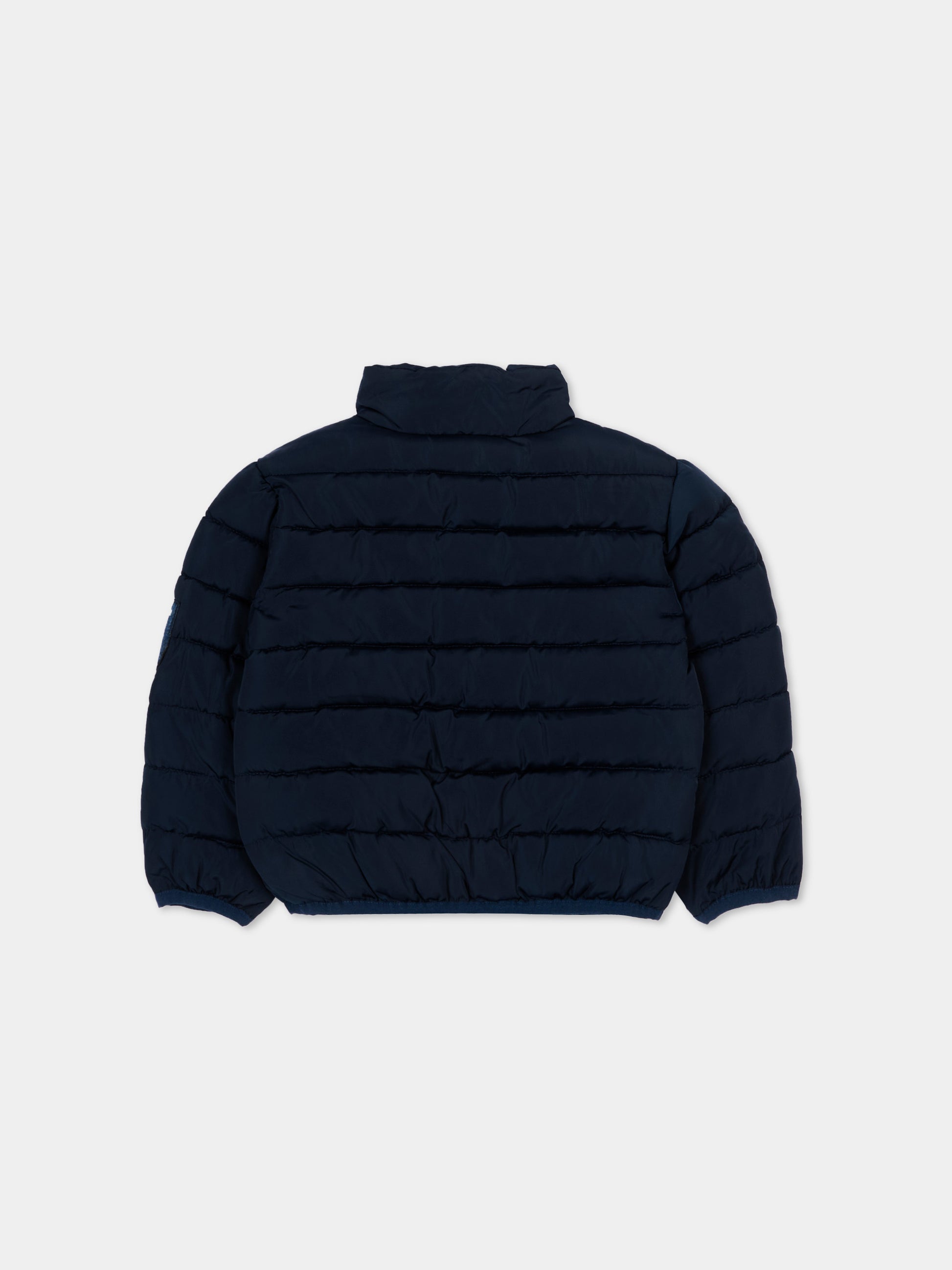 Bomber blu per neonato con logo,Trussardi Junior,TIP26031PI BLUE ESTATE