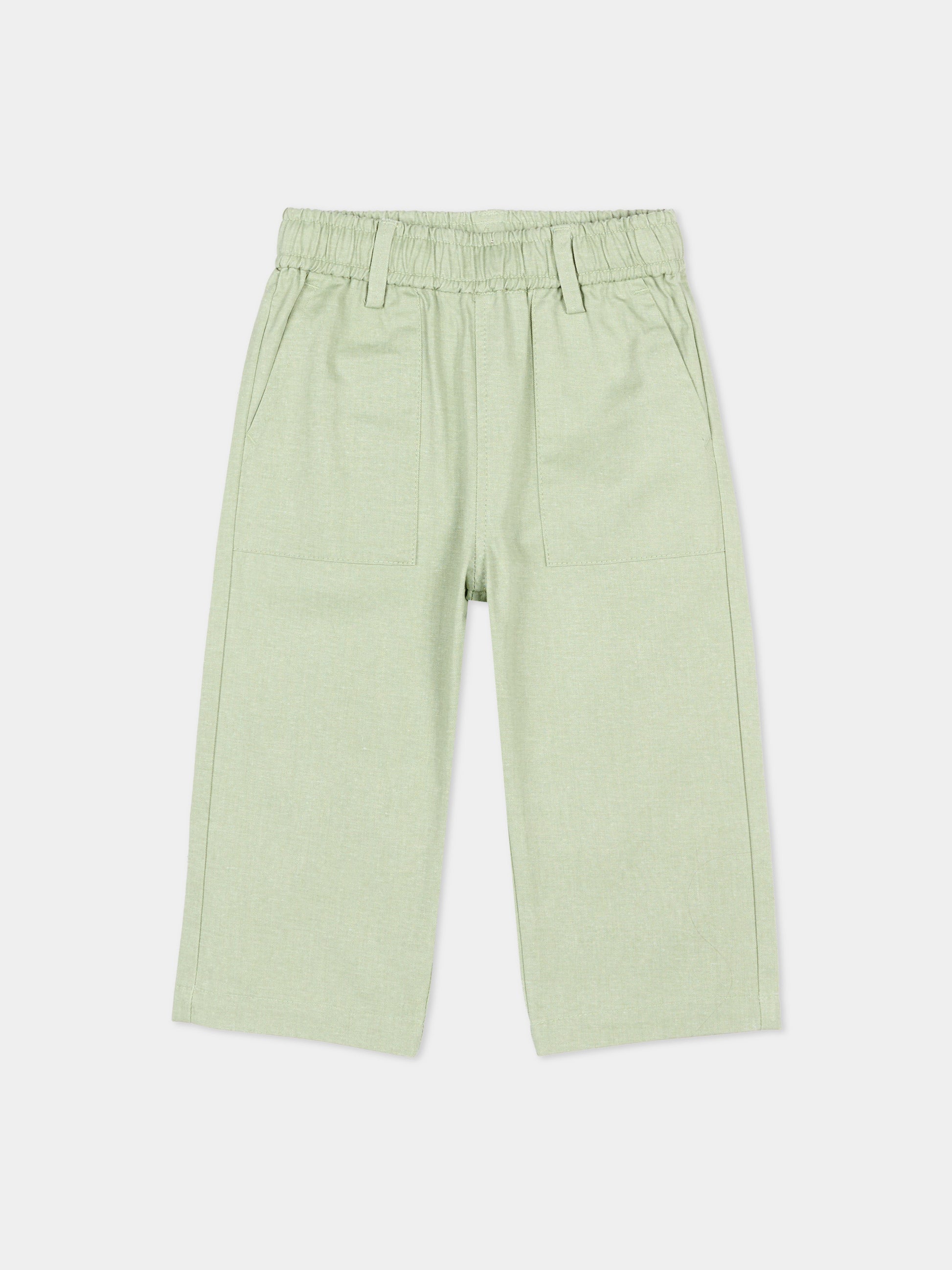 Pantaloni verde per neonato con levriero,Trussardi Junior,TIP26052PA GREEN BASIL