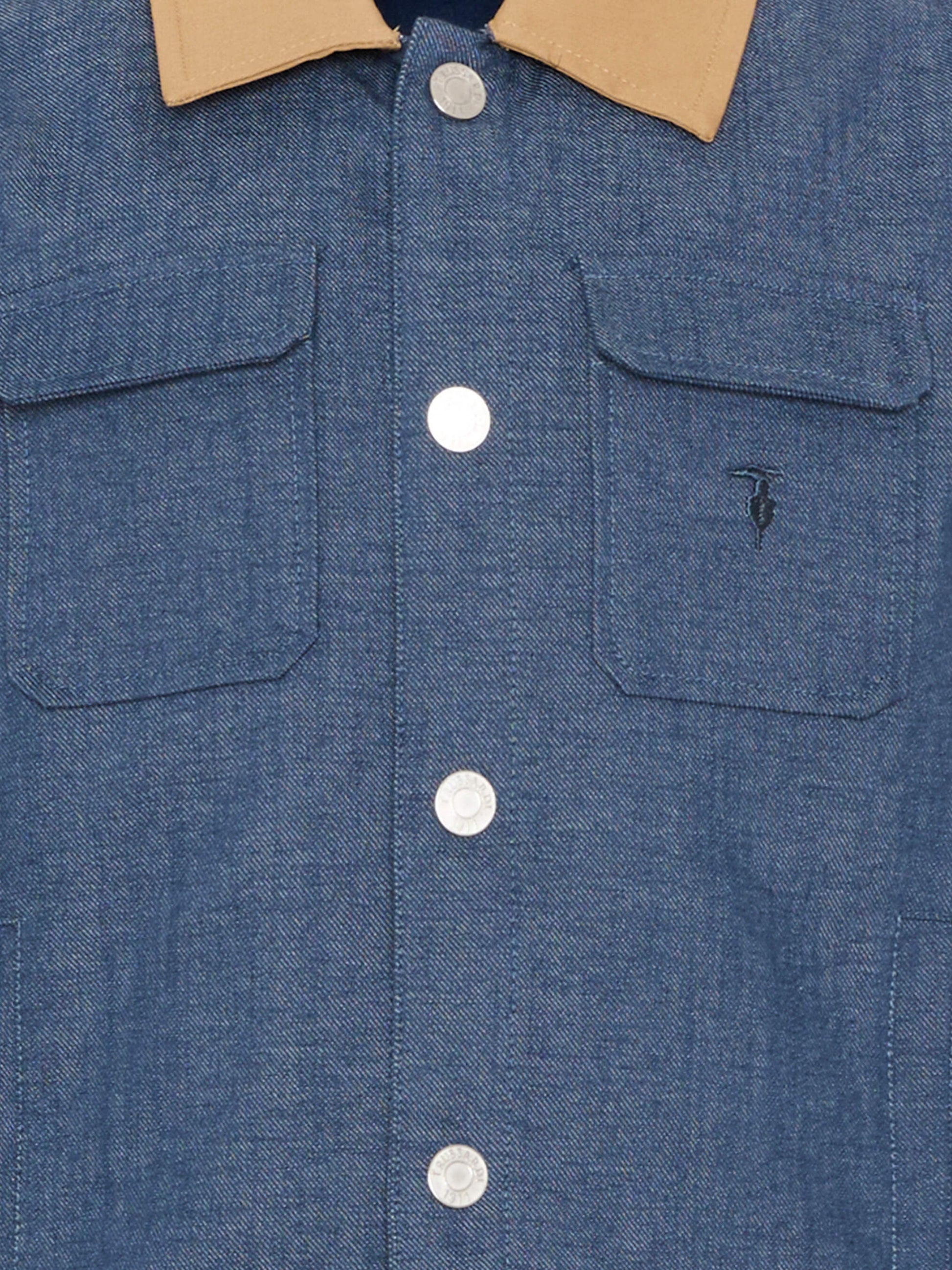 Giubbotto denim per bambino con logo,Trussardi Junior,TIP26066GC DENIM BLUE MEDIUM