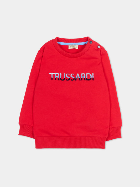 Felpa rossa per neonato con logo,Trussardi Junior,TIP26091FE RED LYCHEE