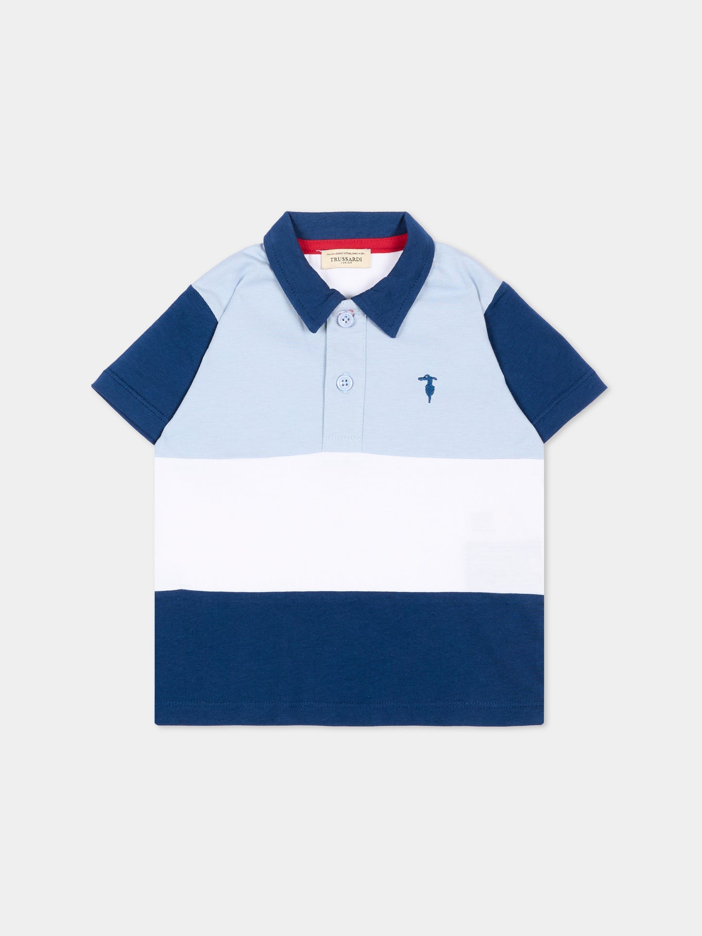 Polo multicolor per neonato con levriero,Trussardi Junior,TIP26095PO WHITE