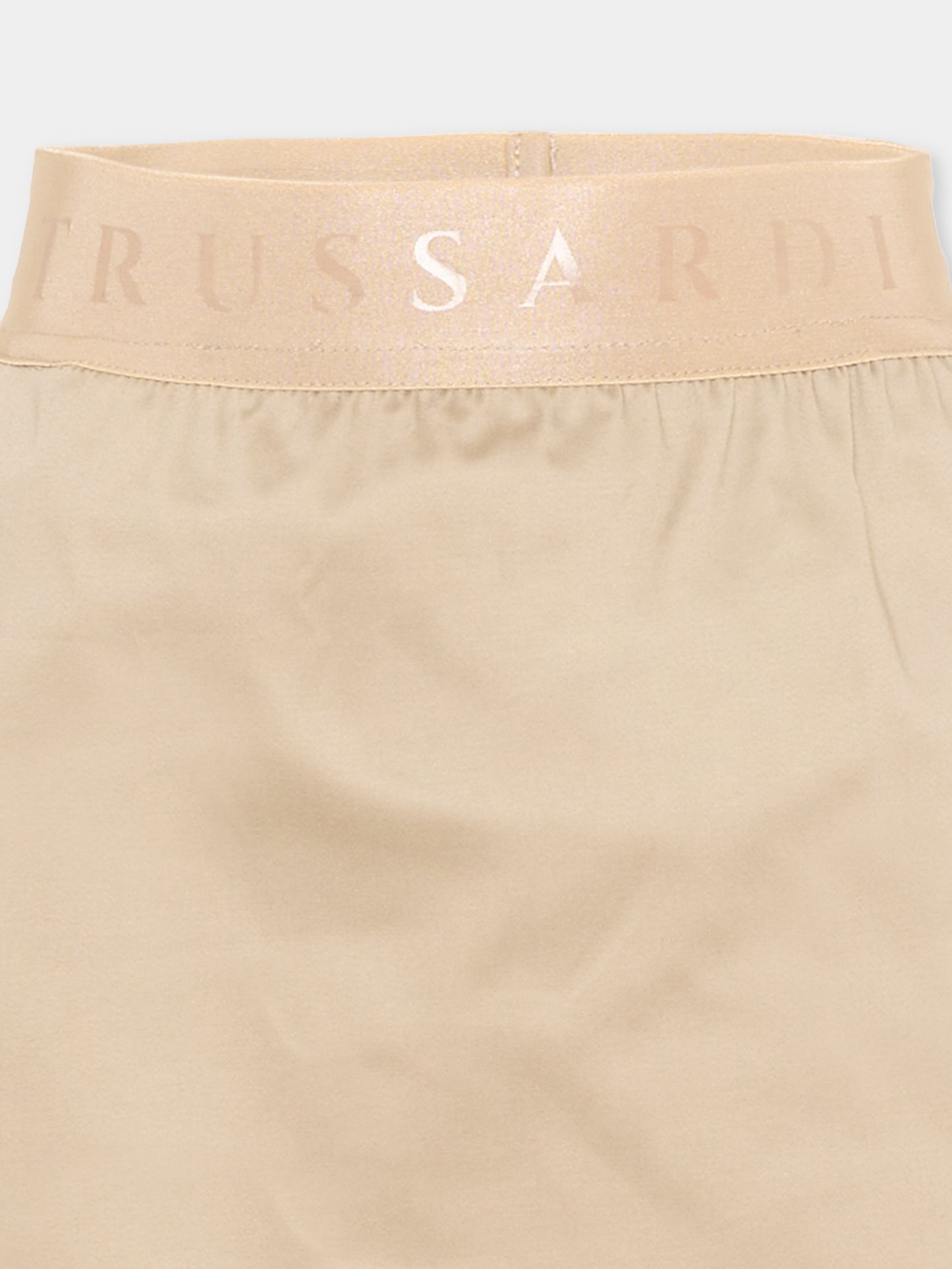 Gonna beige per bambina con logo,Trussardi Junior,TIP26115GO BROWN INCENSE