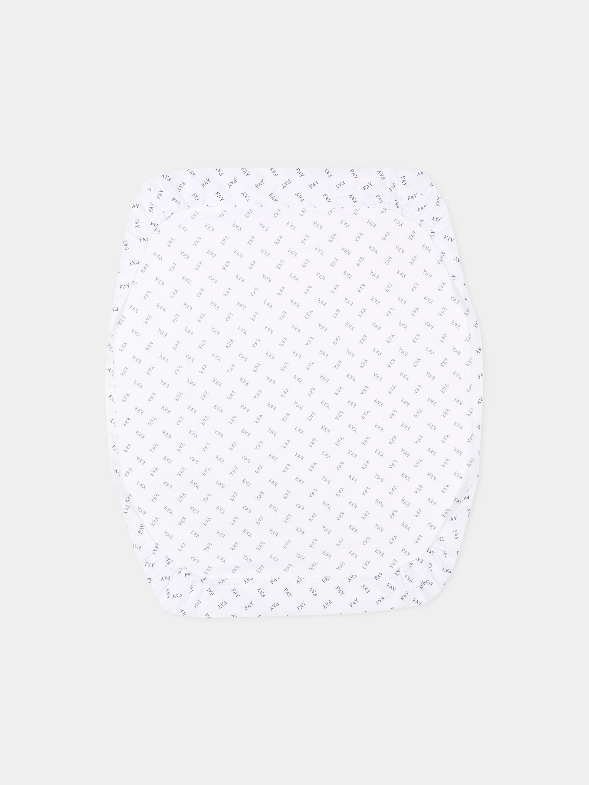 Set lenzuola bianco per neonato con logo,Fay Kids,FS0510 P0136 100BL