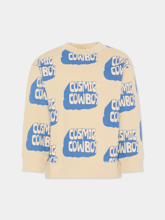 Felpa beige per bambino con scritta,Stella Mccartney Kids,TV4T00 Z2311 106MC