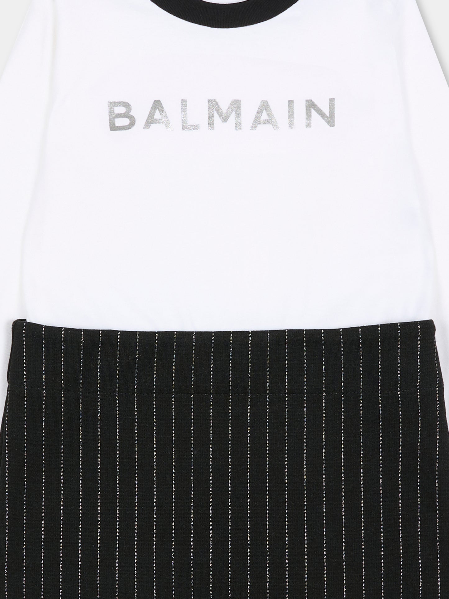 Vestito nero per neonata con logo,Balmain Kids,BT1020 Z1537 930BC