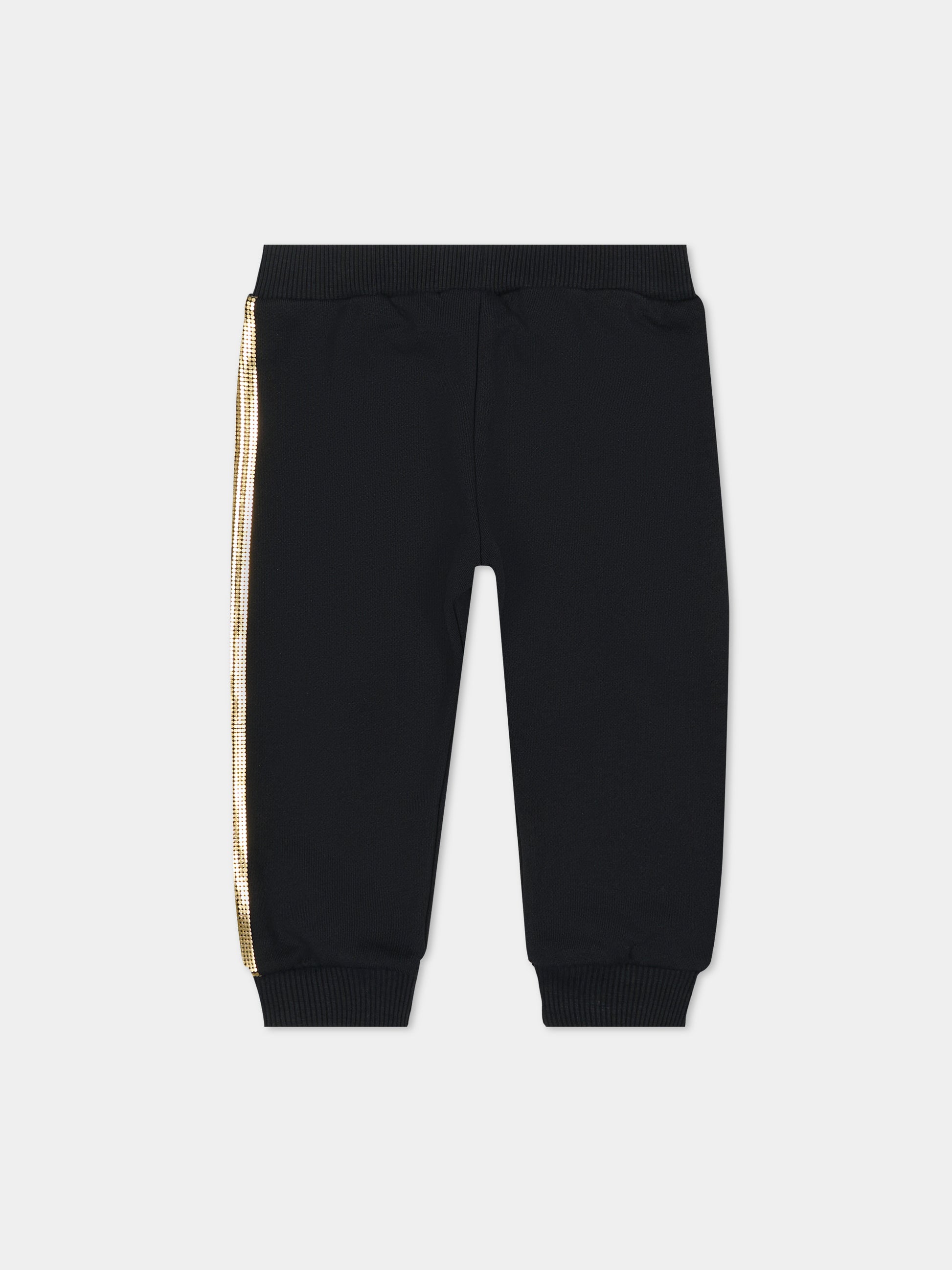 Pantaloni neri per neonati con logo,Balmain Kids,BT6640 Z0081 930OR