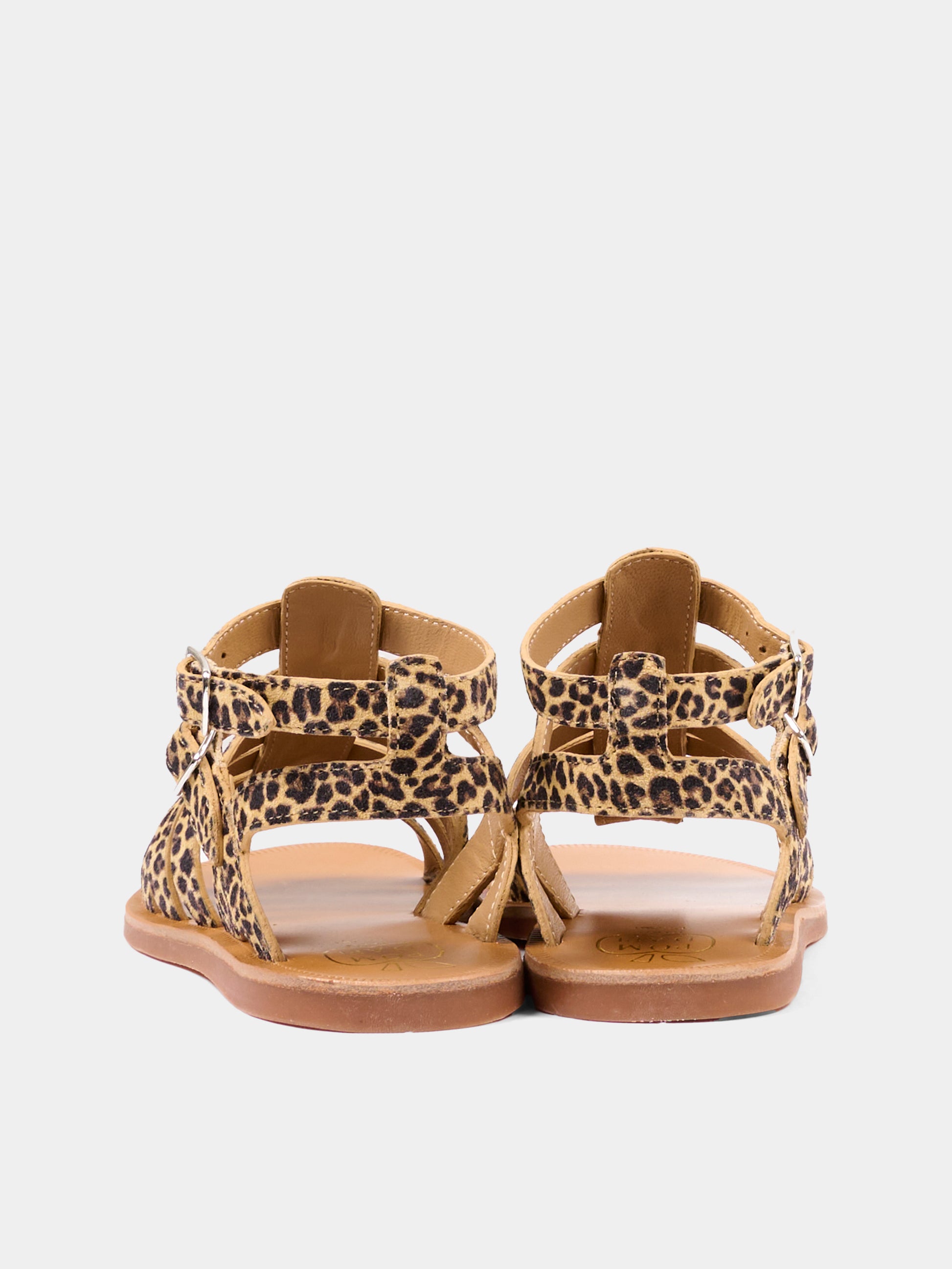Sandali marroni Plagette Gladiator per bambina animalier,Pom D'api,U 1 FF MN04 R1 SAHARA