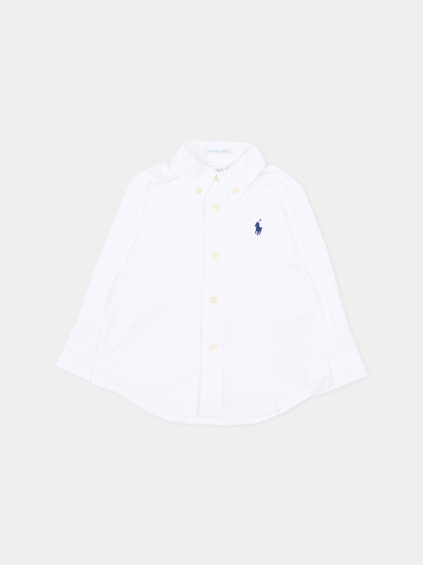 Camicia bianca per neonato con Pony,Ralph Lauren Kids,952199002