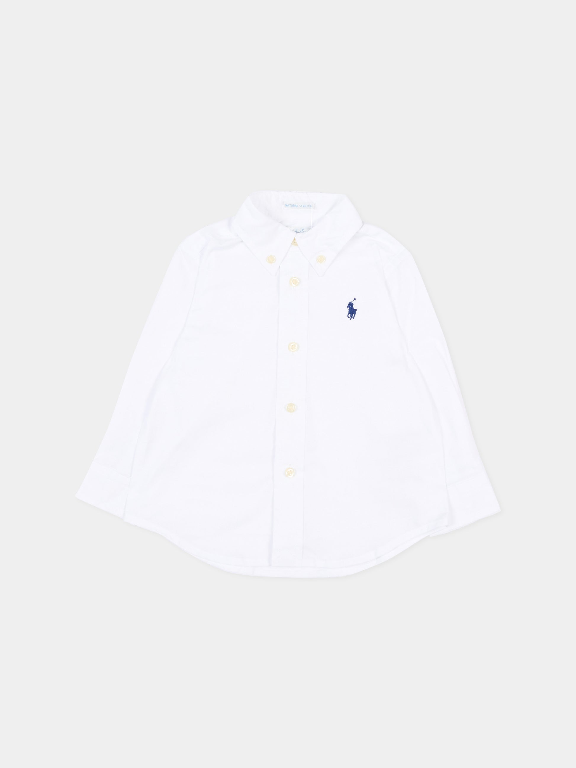 Camicia bianca per neonato con Pony,Ralph Lauren Kids,952199002