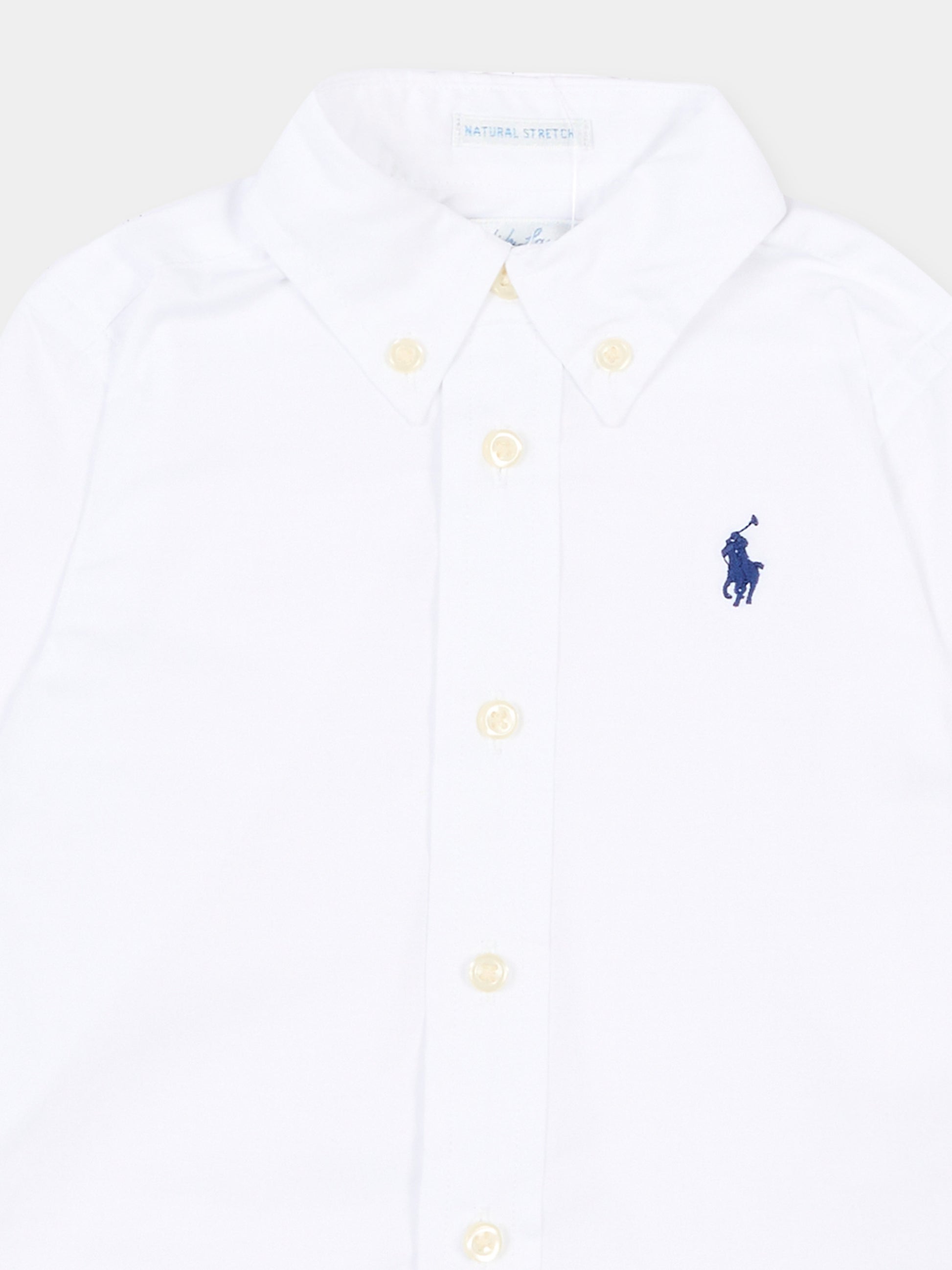 Camicia bianca per neonato con Pony,Ralph Lauren Kids,952199002