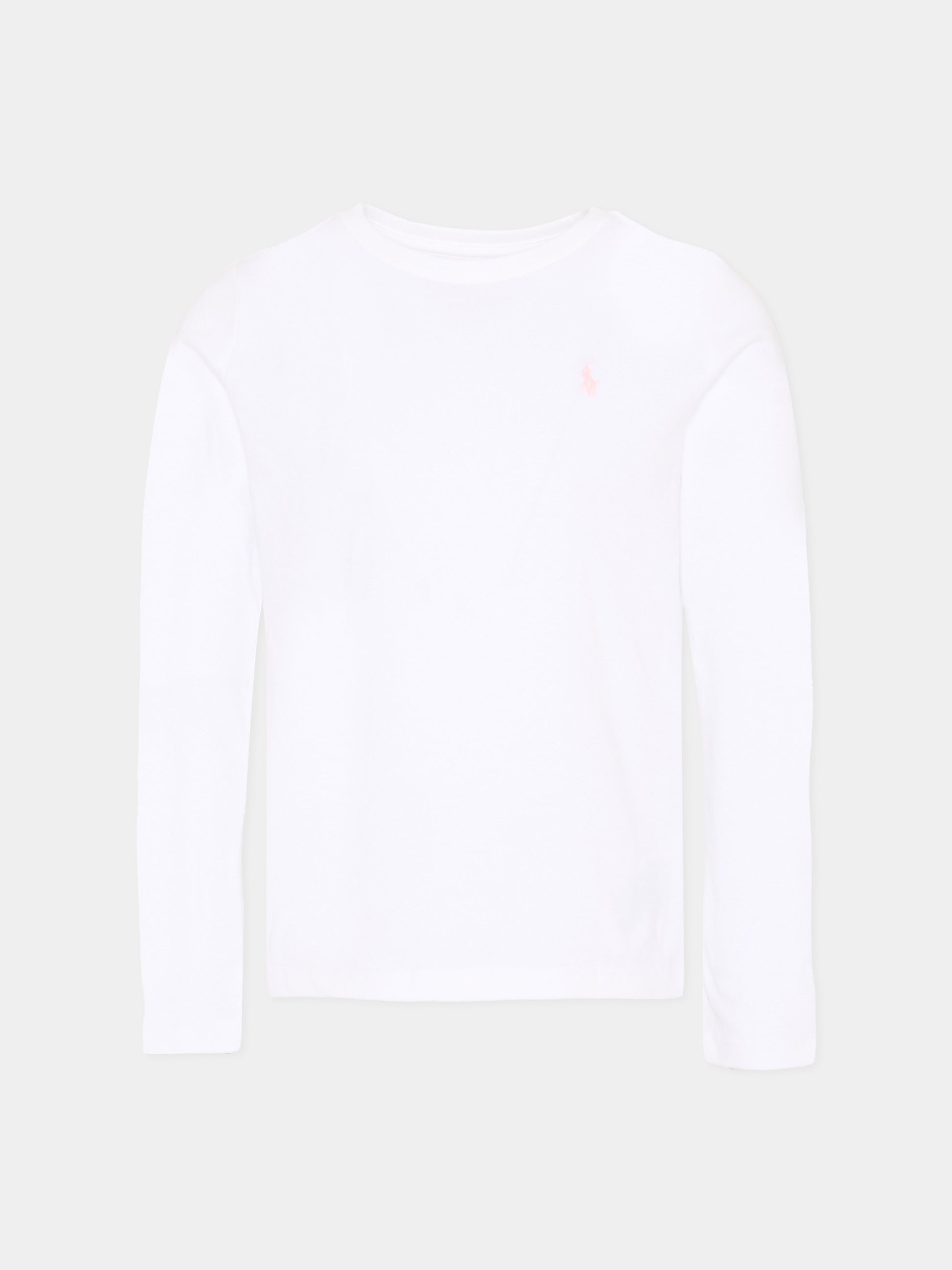 T-Shirt a manica lunga bianca per bambini,Ralph Lauren Kids,841122030