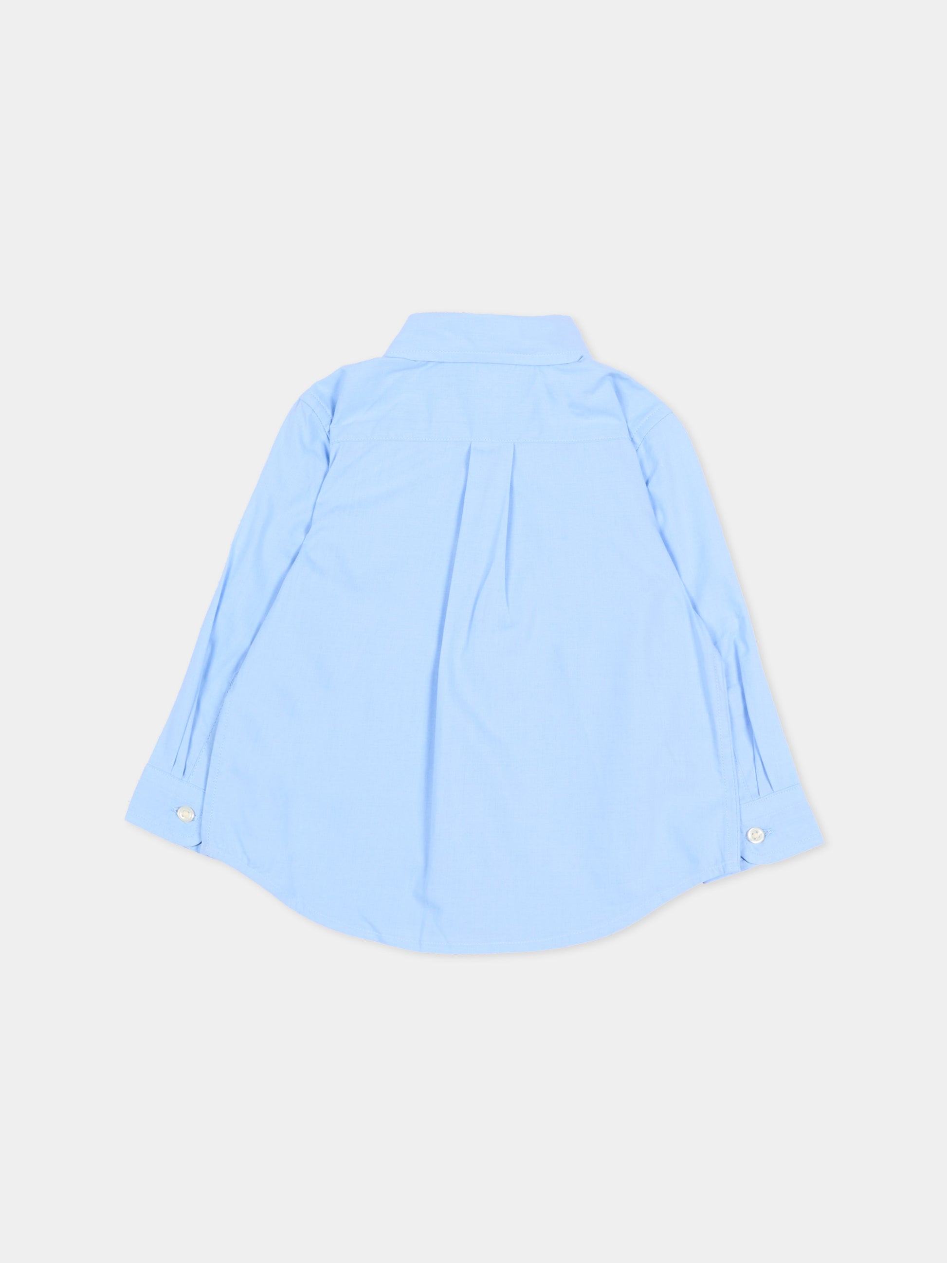 Camicia celeste per neonato con Pony,Ralph Lauren Kids,952199001