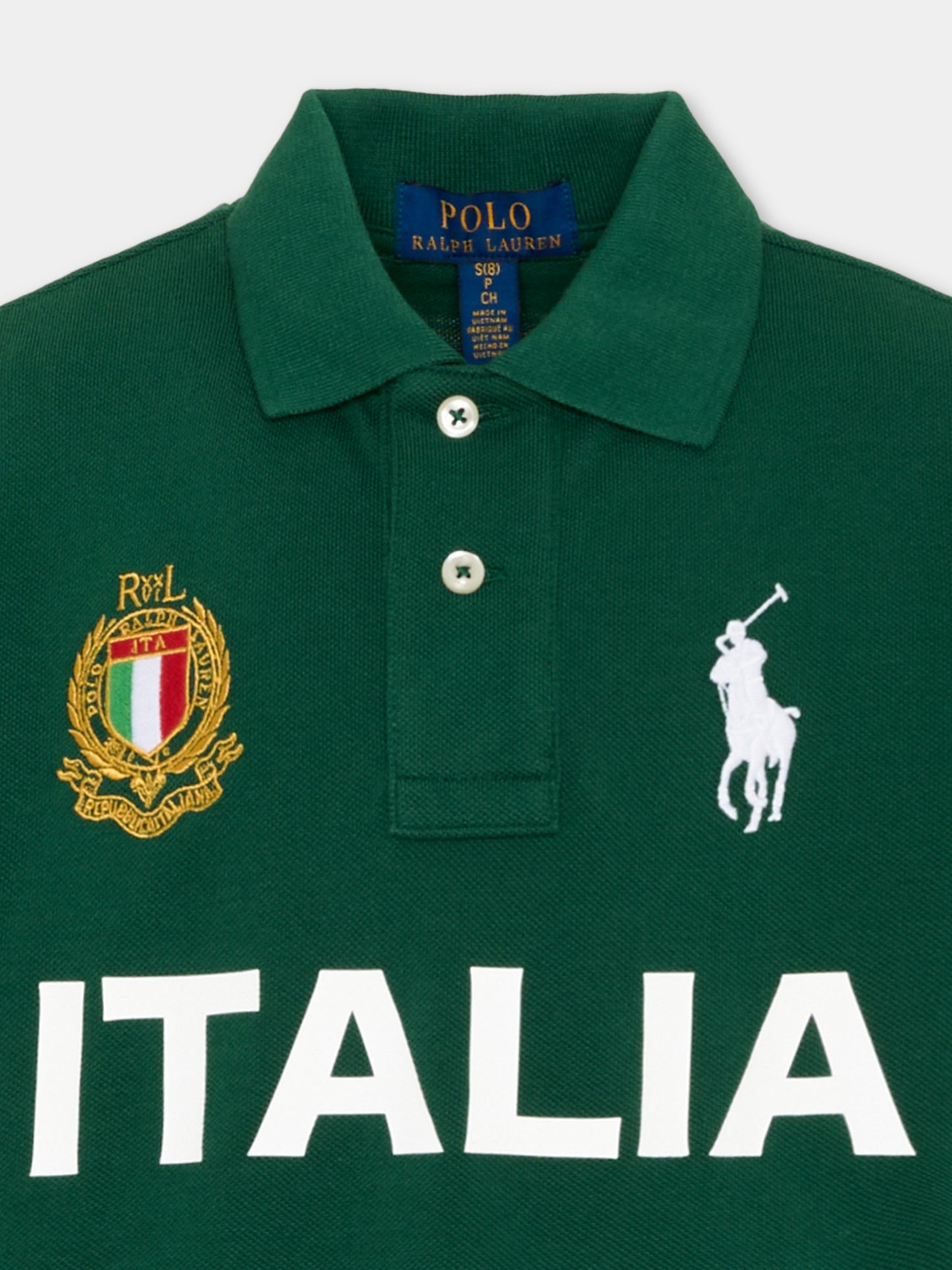 Polo verde per bambino con logo,Ralph Lauren Kids,B23442001