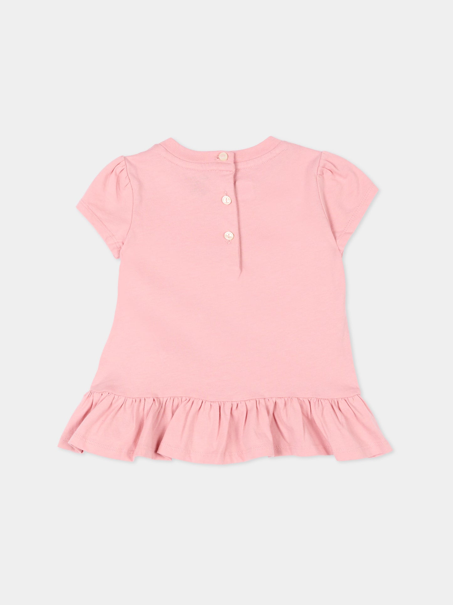 T-Shirt rosa Polo Bear per neonata,Ralph Lauren Kids,B22683001