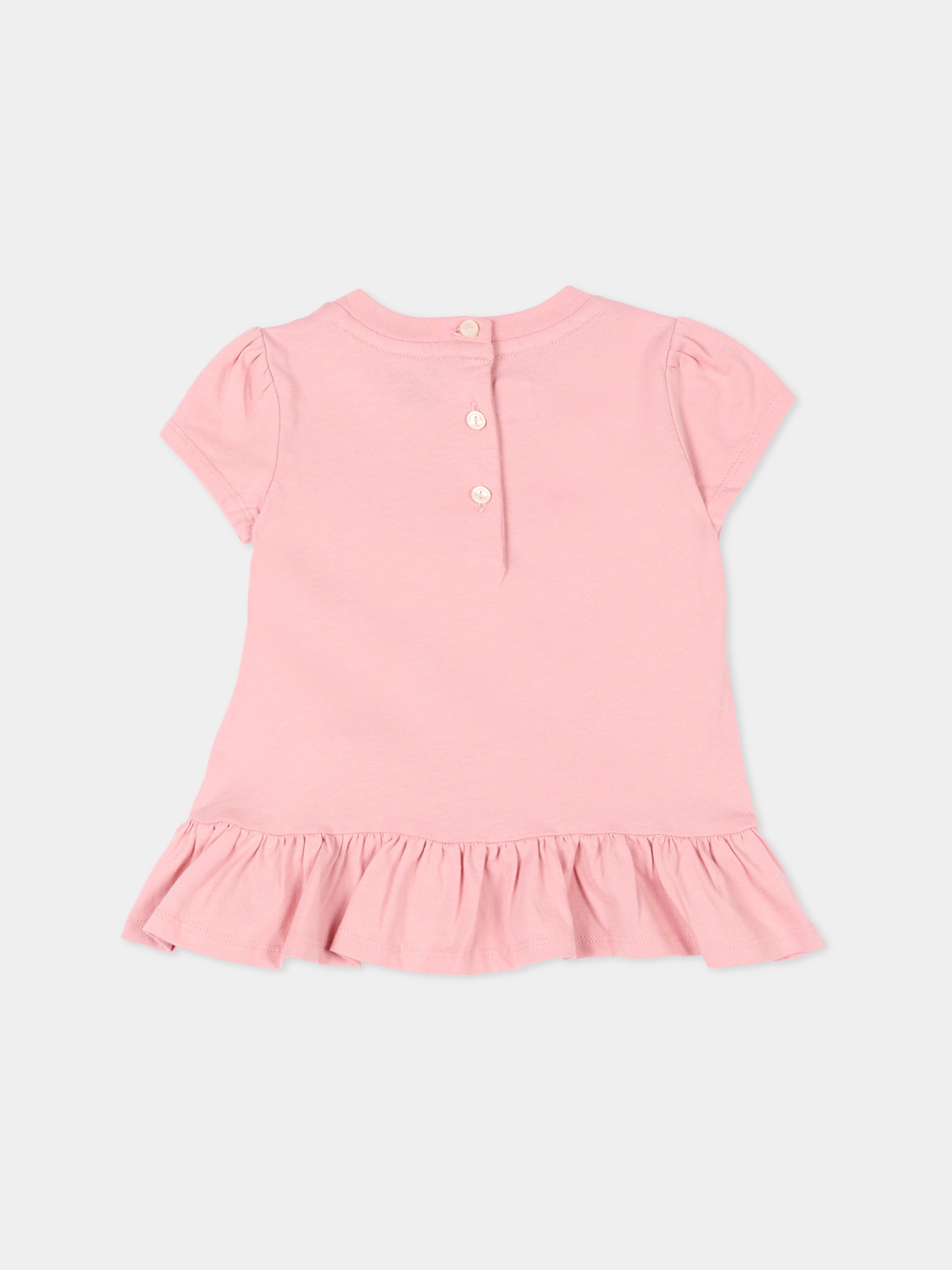 T-Shirt rosa Polo Bear per neonata,Ralph Lauren Kids,B22683001