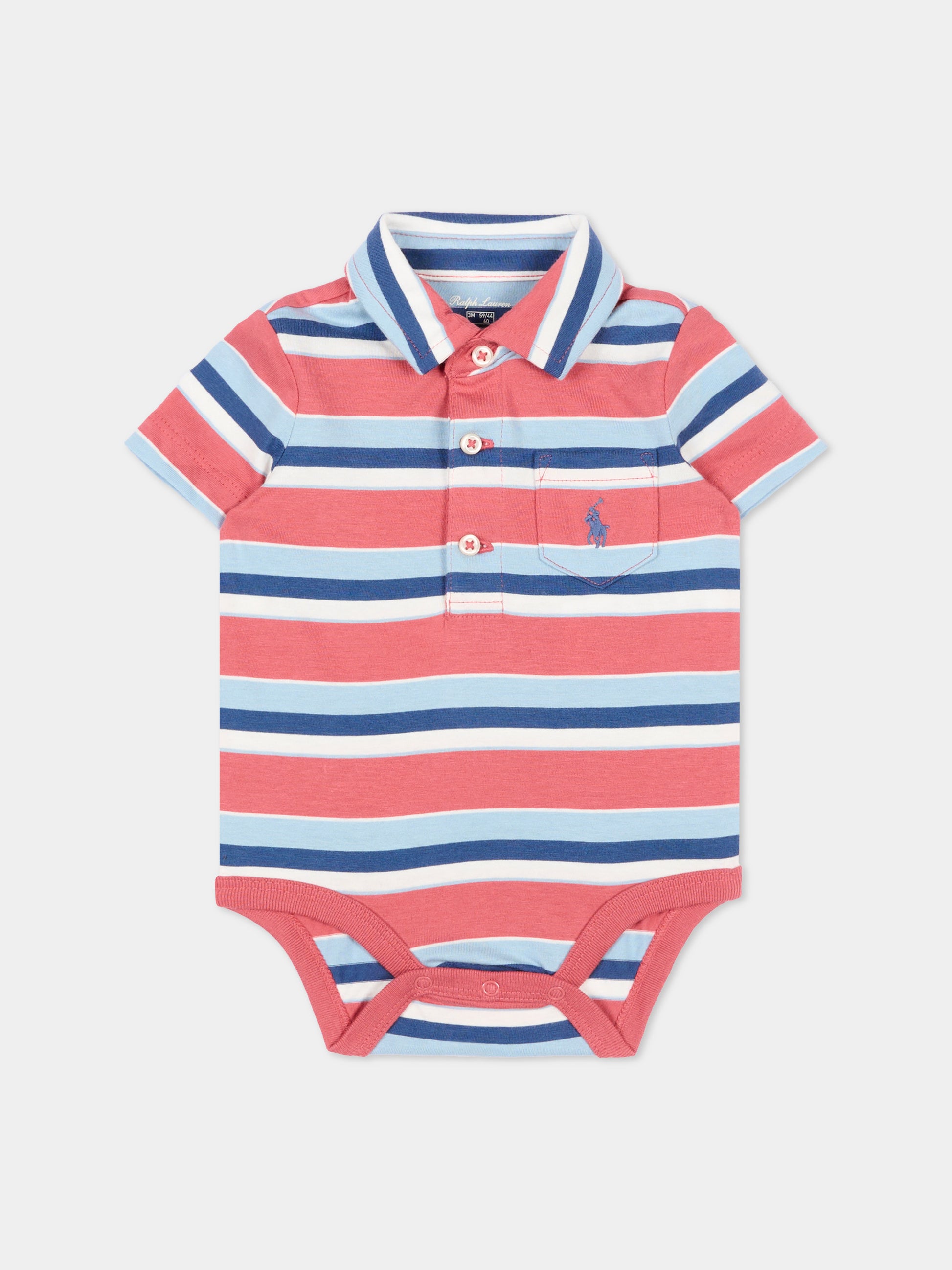 Body multicolor a righe per neonato,Ralph Lauren Kids,B18450001