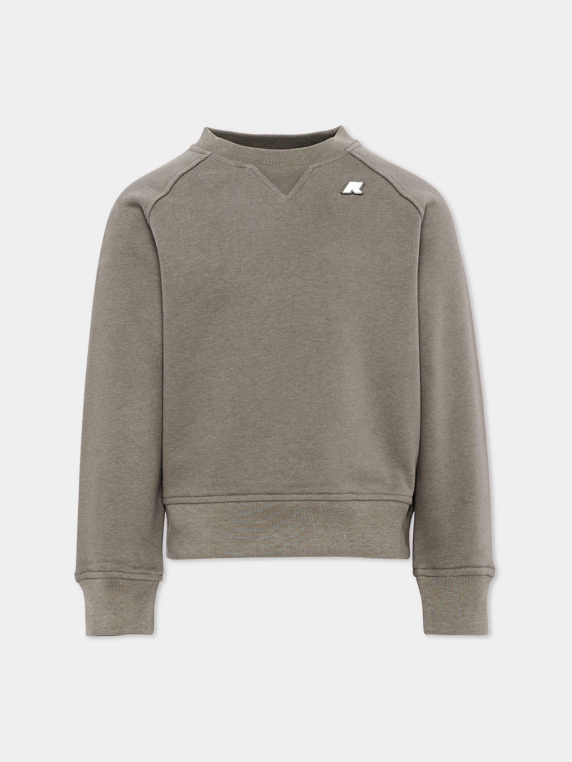 Felpa beige per bambino con logo,K-way,K51348W 633
