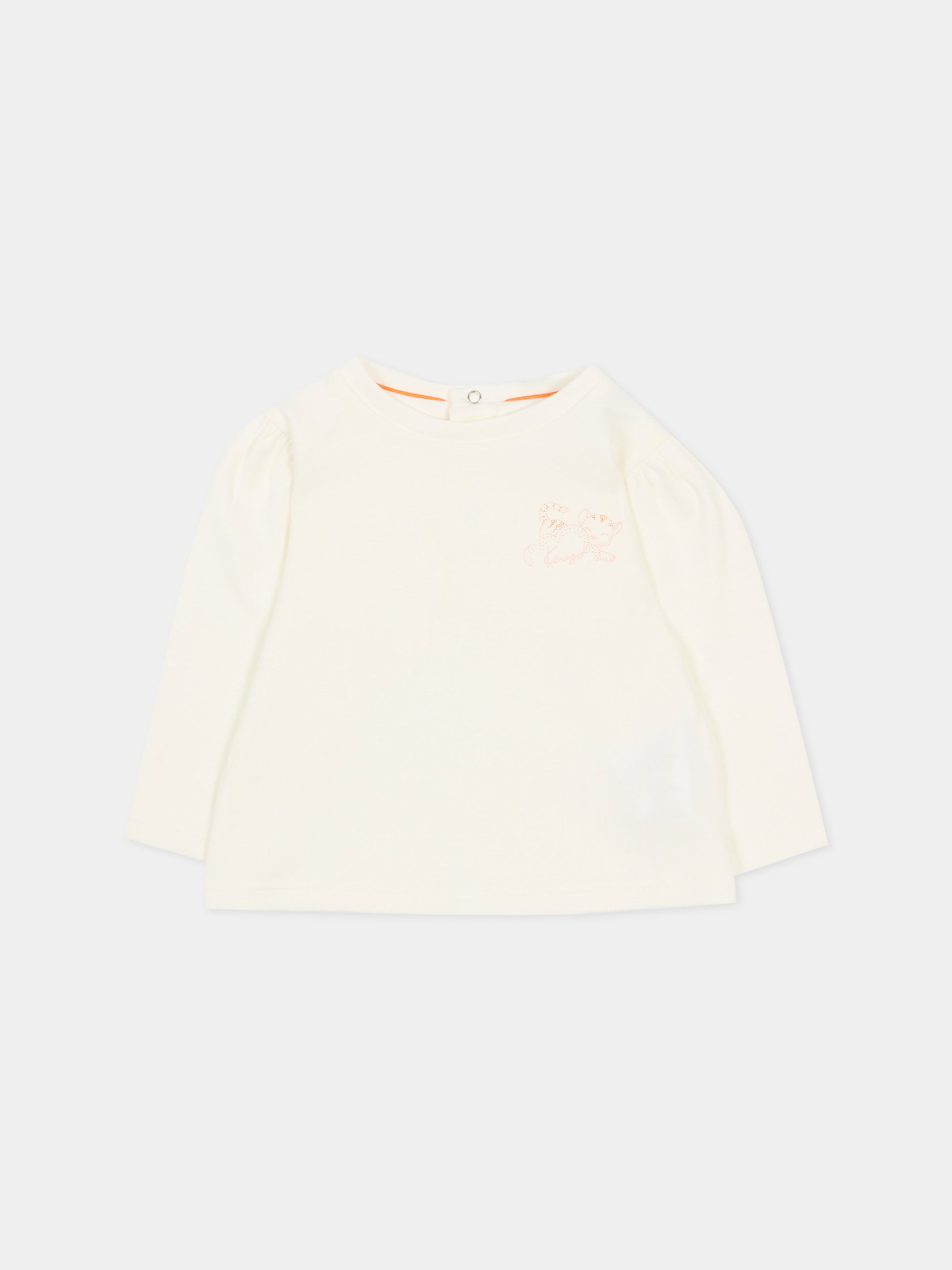 Salopette rosa per neonata con gatto,Kenzo Kids,K61233 46T