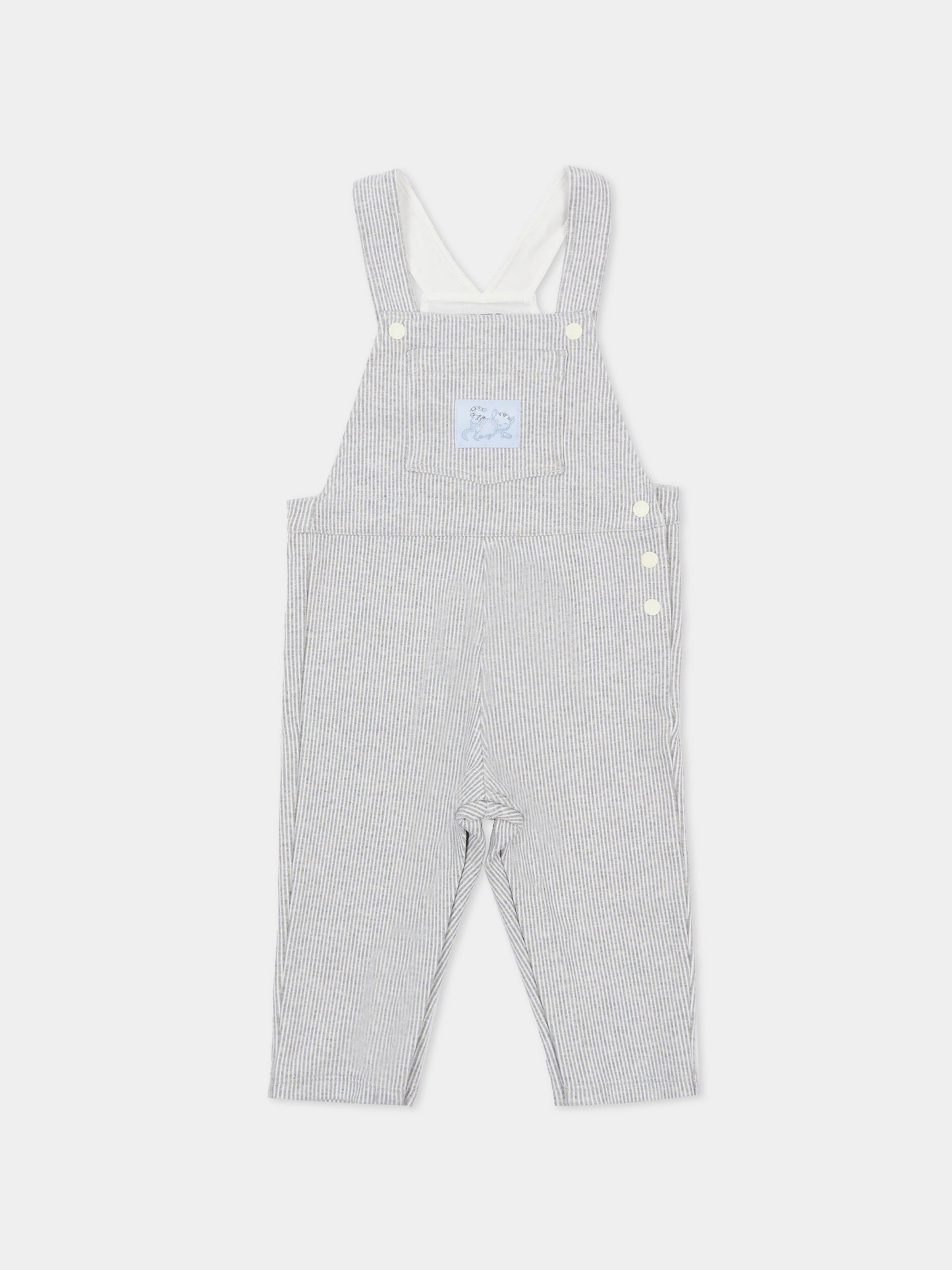 Salopette celeste per neonato con gatto,Kenzo Kids,K61239 77A