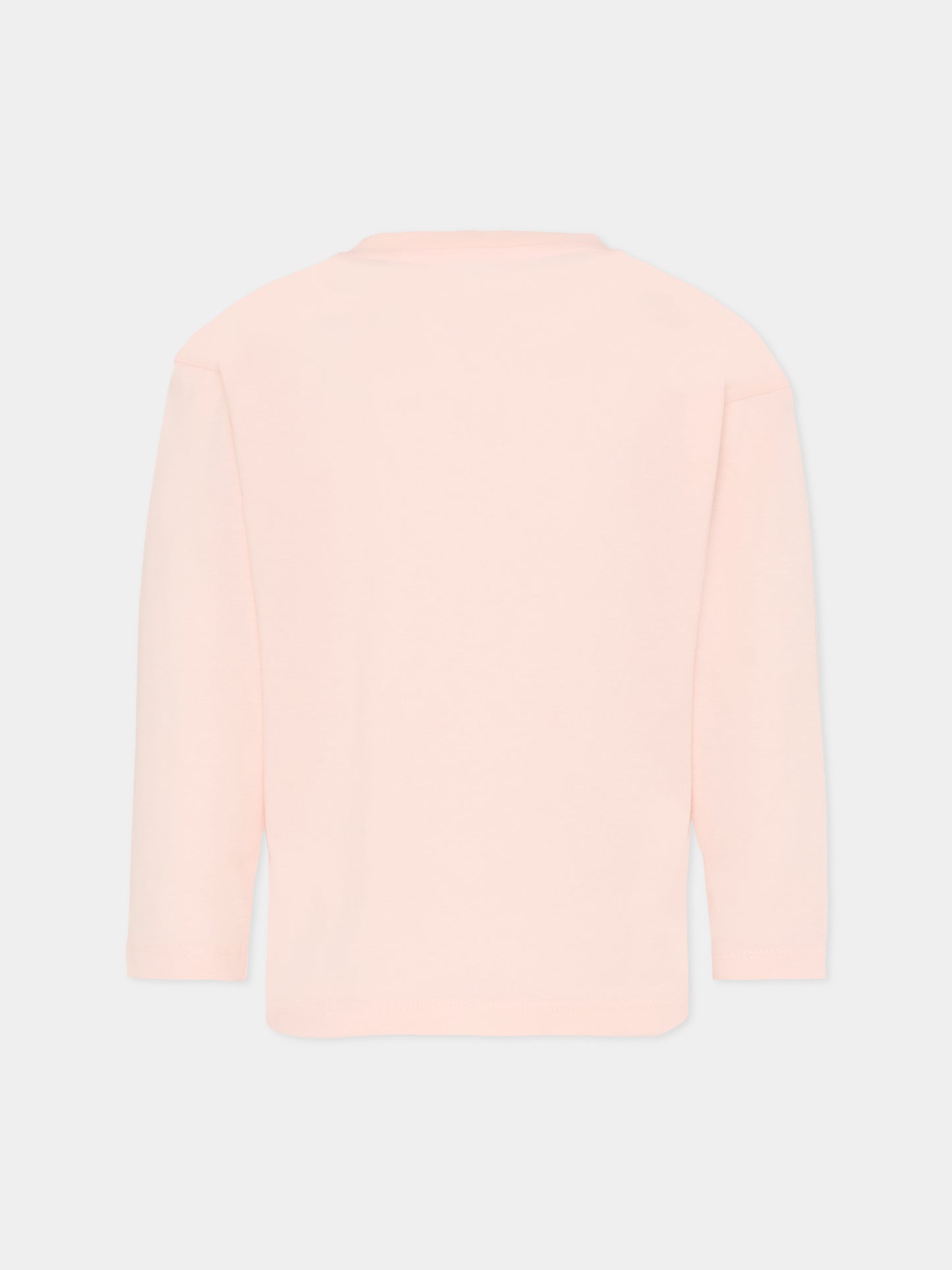 T-shirt rosa per bambina con papaveri,Kenzo Kids,K61372 46M