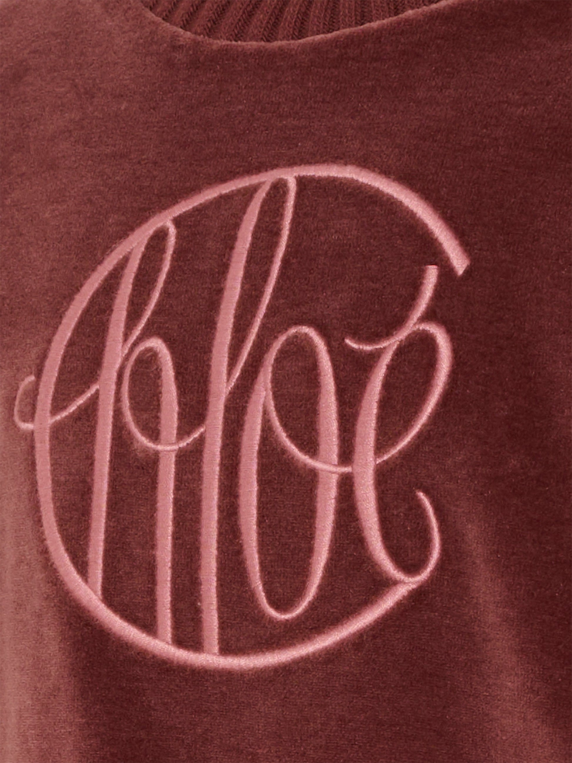 Felpa bordeaux per bambina con logo rosa,Chloé Kids,C20648 958