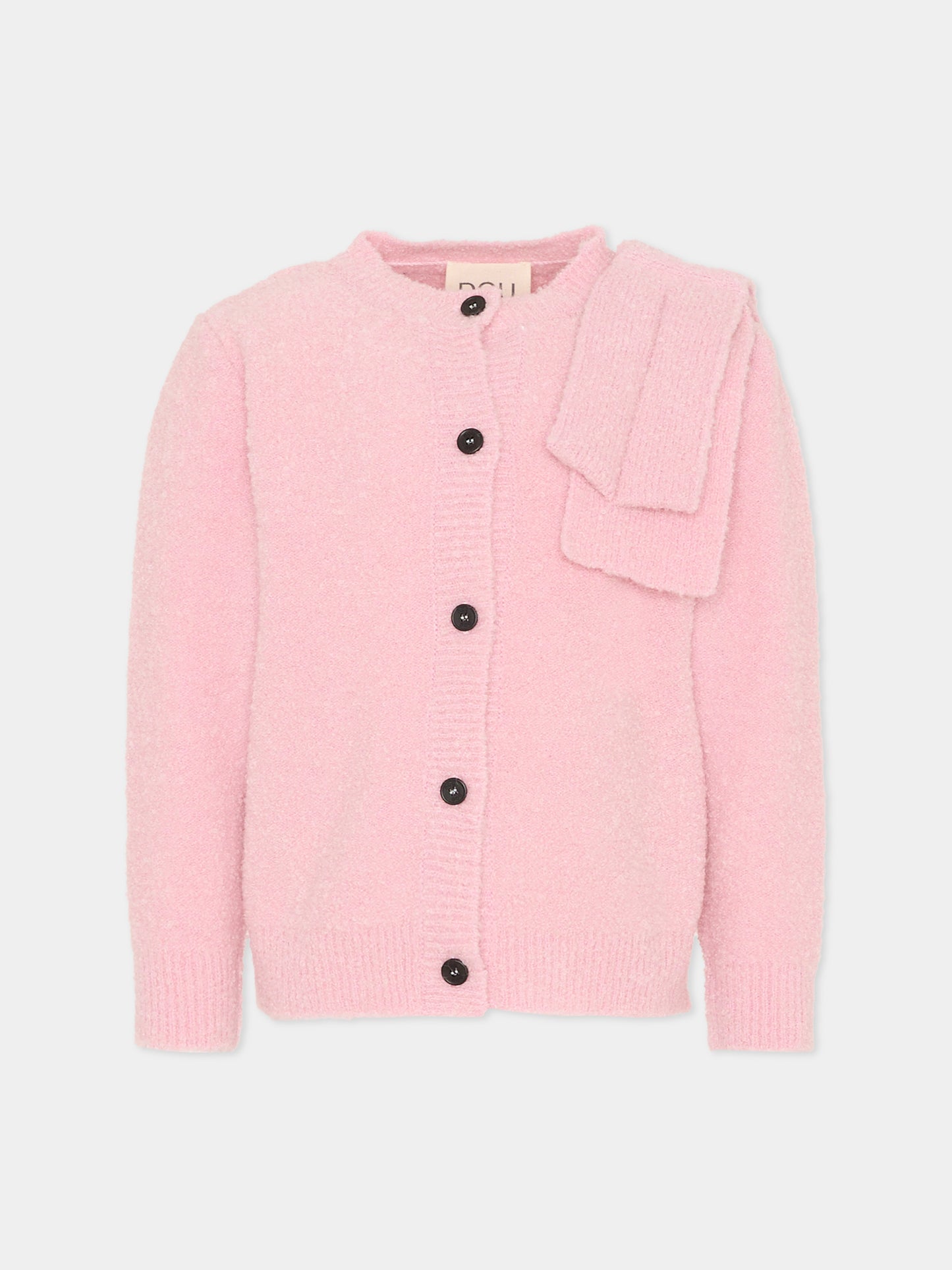 Cardigan rosa per bambina con fiocco,Douuod Kids,DX9A20 W0223 511