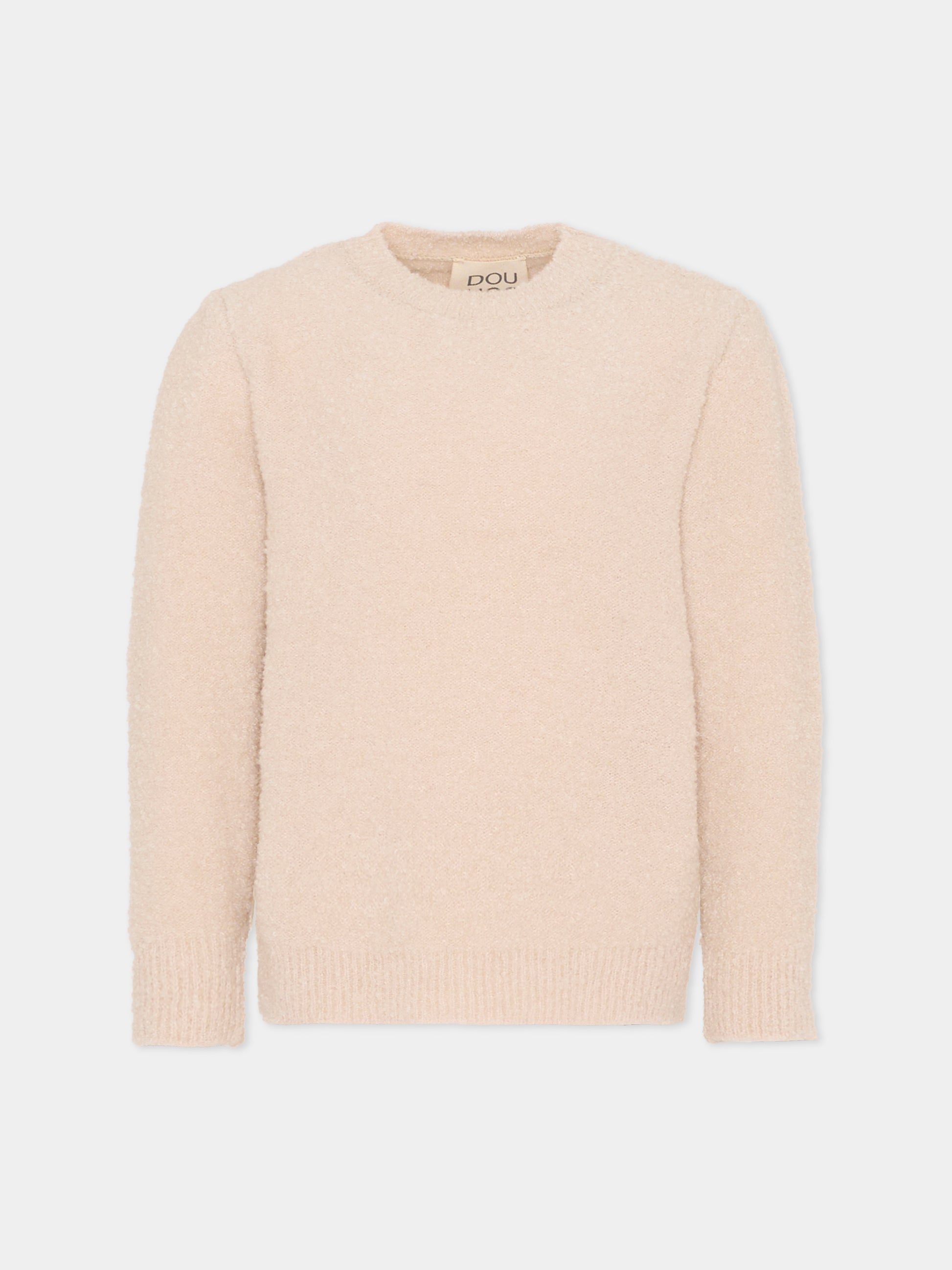 Maglione beige per bambina con logo,Douuod Kids,DX9A60 W0223 107