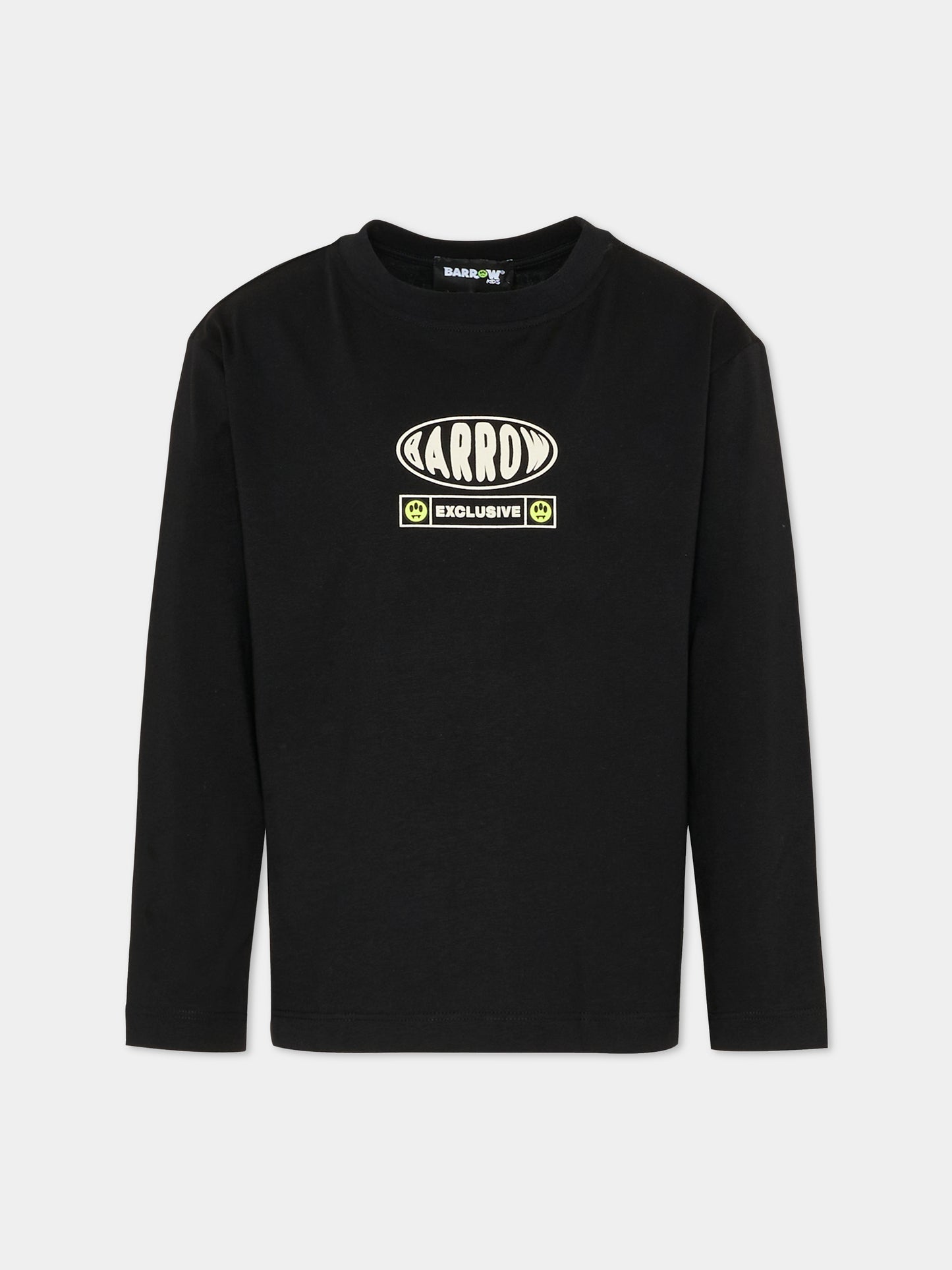 T-shirt nera per bambini con logo,Barrow,F5BKJUTH116 110