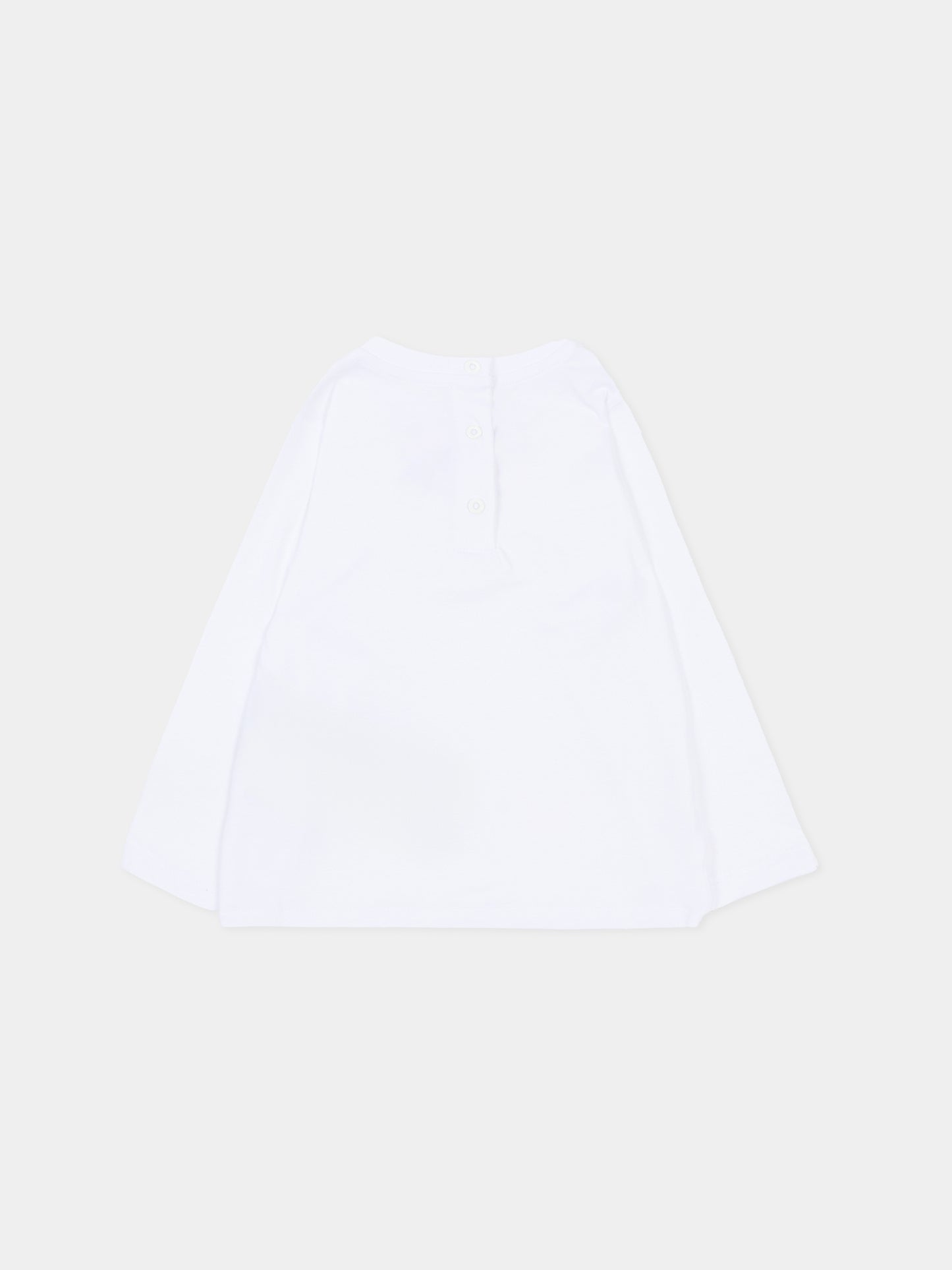 T-shirt bianca con papillon per neonato,Balmain Kids,BX8590 Z3186 100NE