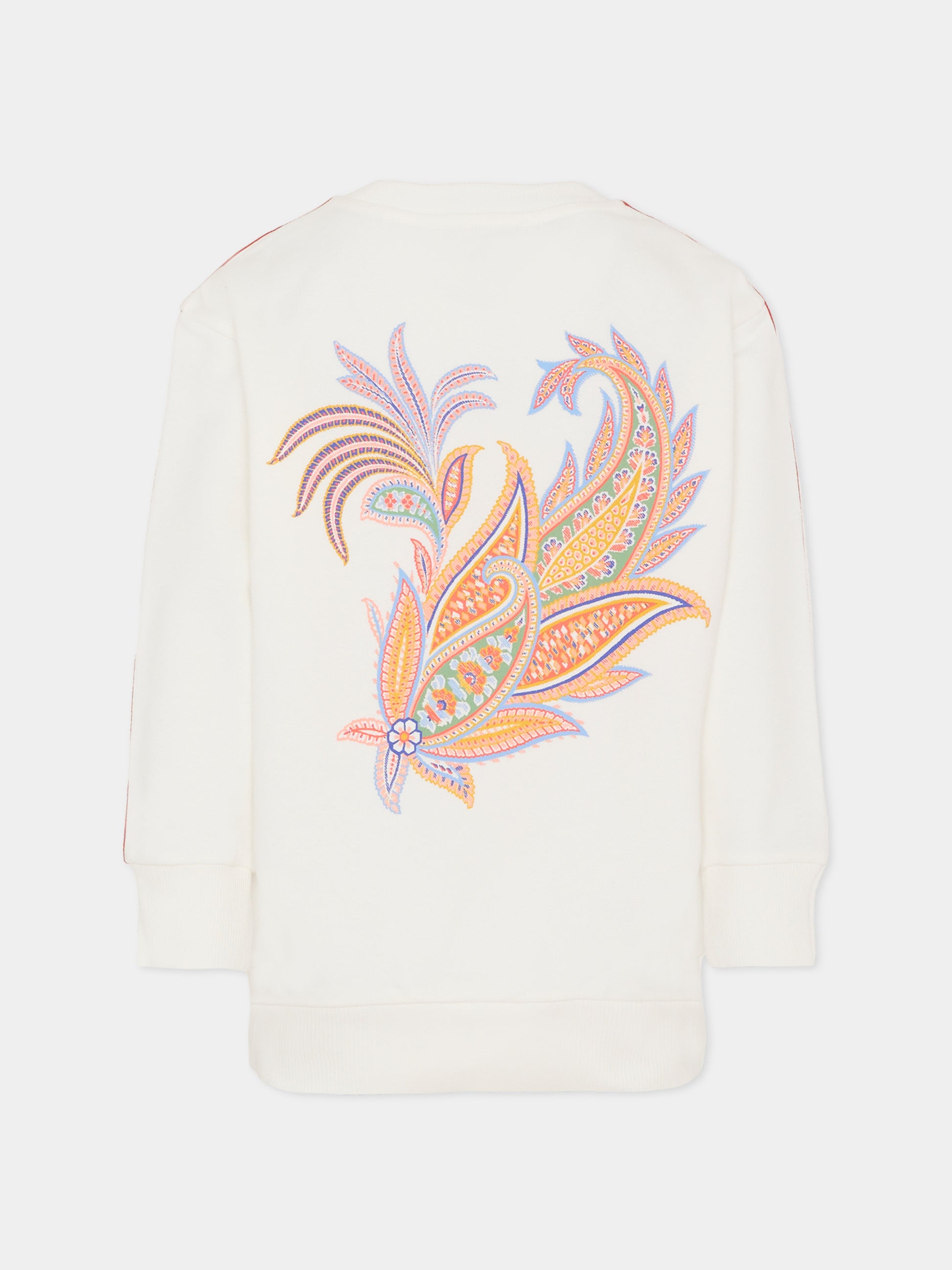 Felpa bianca con logo per bambina,Etro,GX4P70 Z3183 101AR