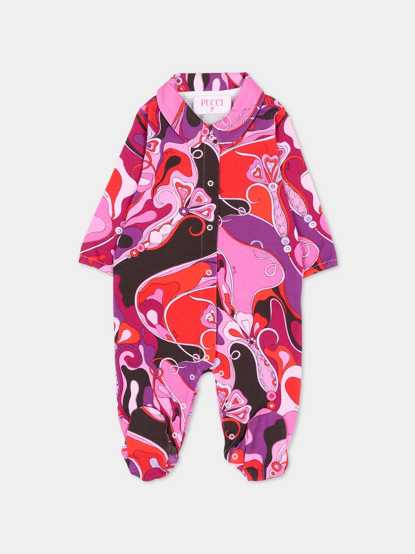 Fuchsia babysuit set with doudou for baby girl