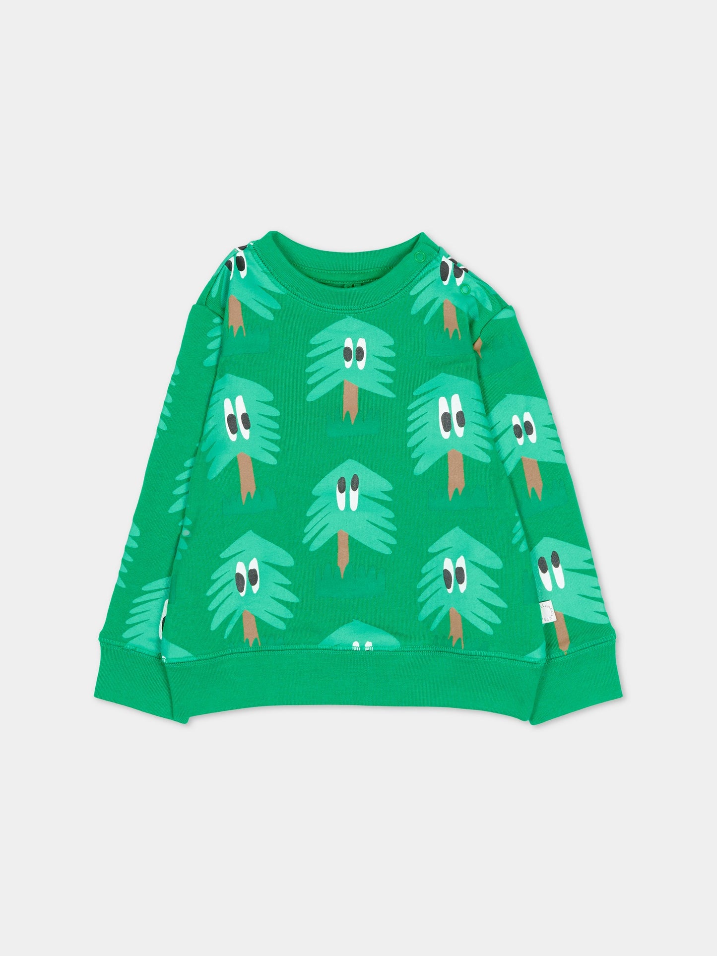 Felpa verde con abeti per neonato,Stella Mccartney Kids,TX4600 Z3161 712MC