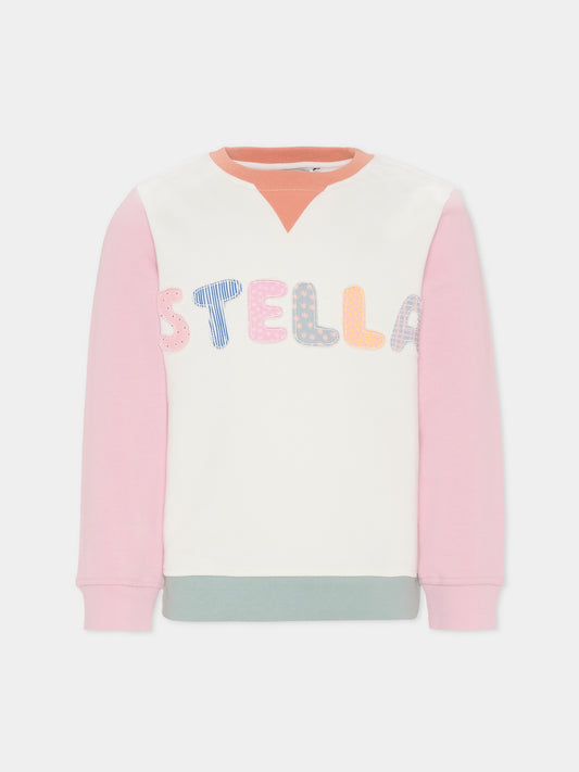 Felpa color block con logo per bambina,Stella Mccartney Kids,TX4B00 Z3059 999