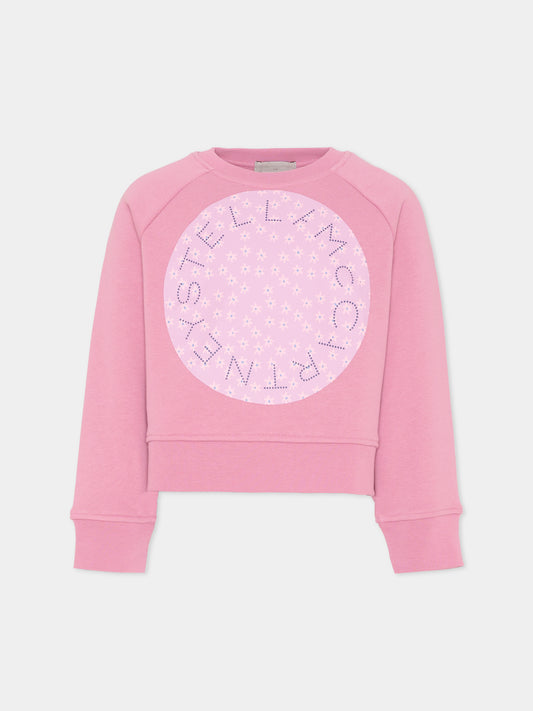 Felpe rosa con logo per bambina,Stella Mccartney Kids,TX4B20 Z0453 51I