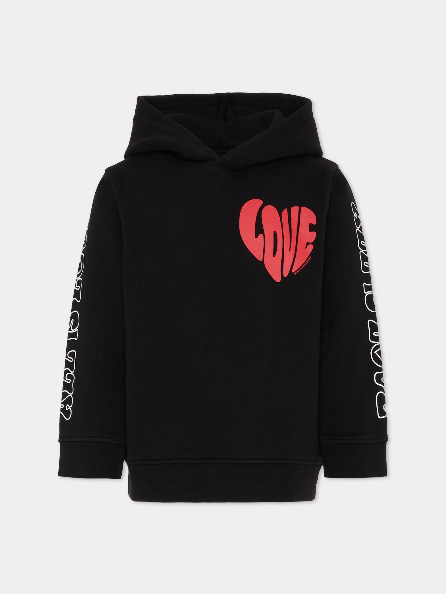 Felpa nera con stampa Love per bambina,Stella Mccartney Kids,TX4B90 Z0453 961