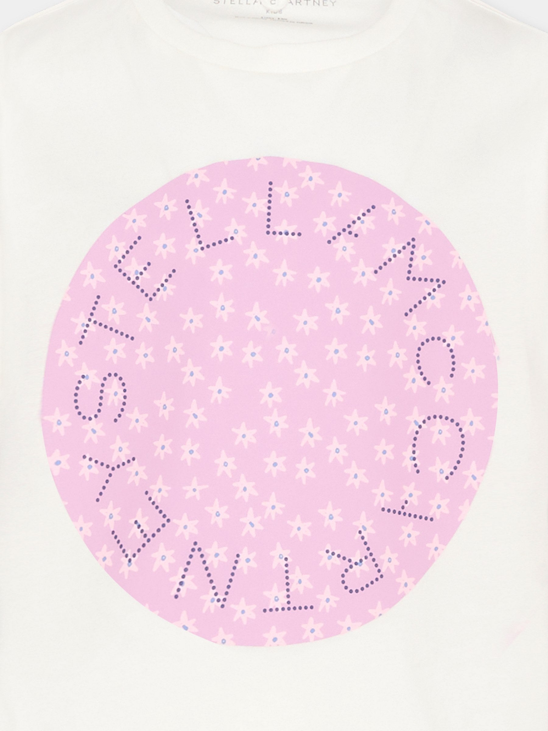 T-shirt bianca con logo per bambina,Stella Mccartney Kids,TX8B21 Z0434 101