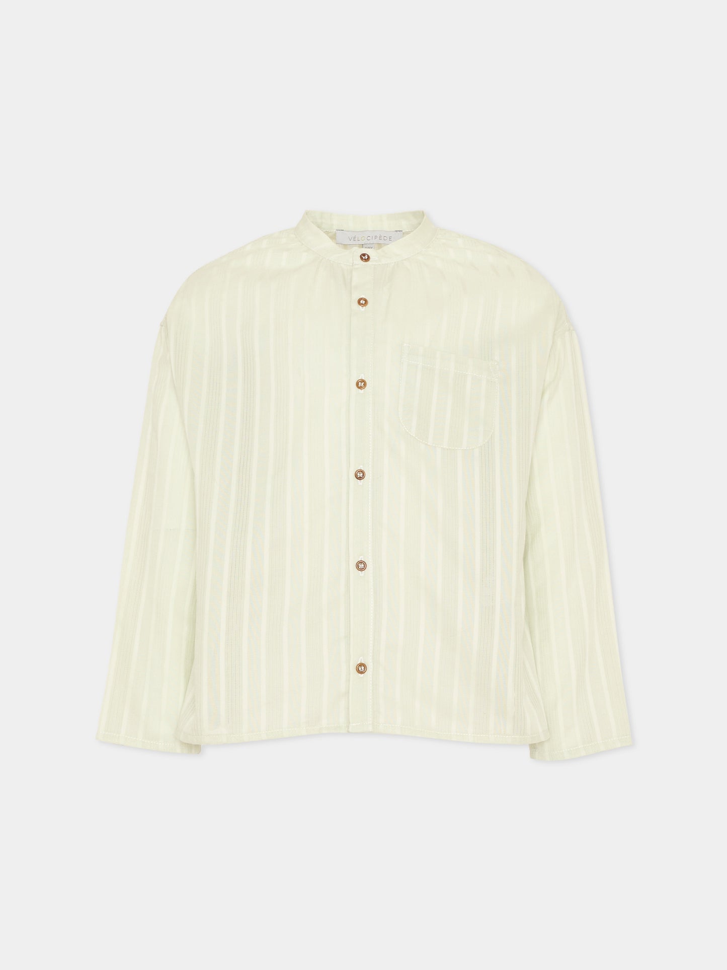 Camicia verde per bambino a righe,Vélocipède,VLC-AW25/26-SH003 AQUA