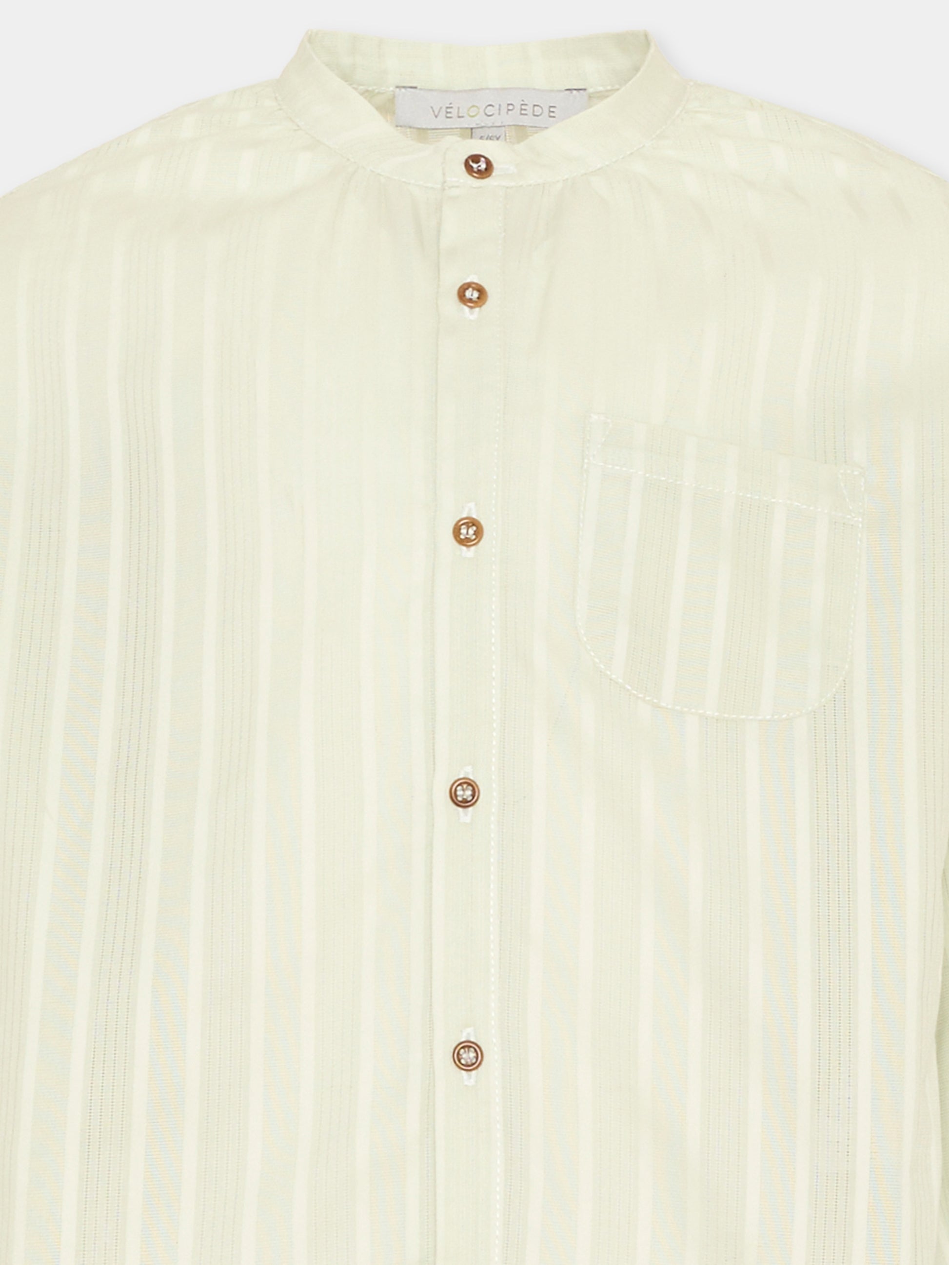 Camicia verde per bambino a righe,Vélocipède,VLC-AW25/26-SH003 AQUA