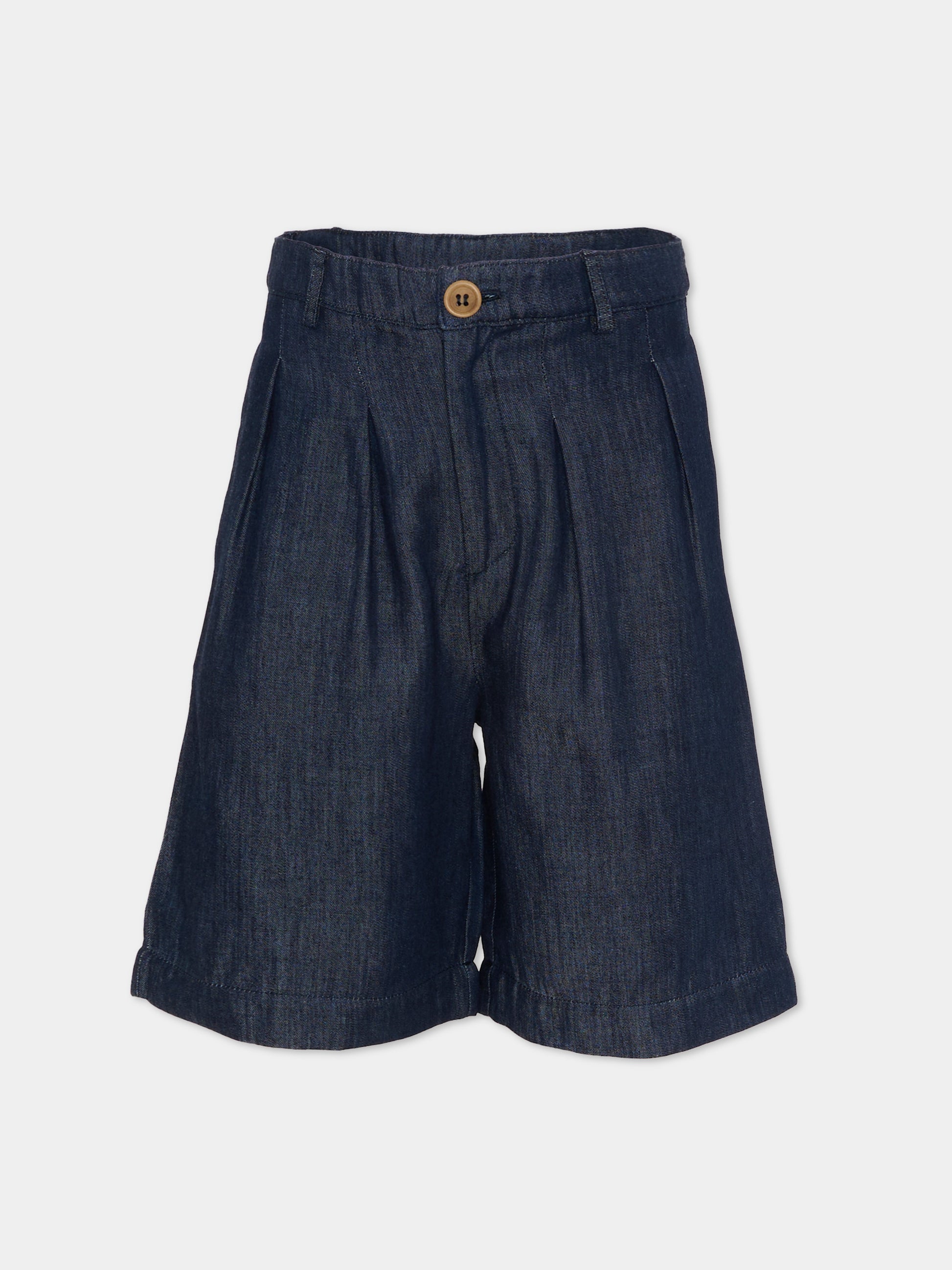 Shorts blu per bambino in denim,Vélocipède,VLC-SS26-TR004 MIDNIGHT