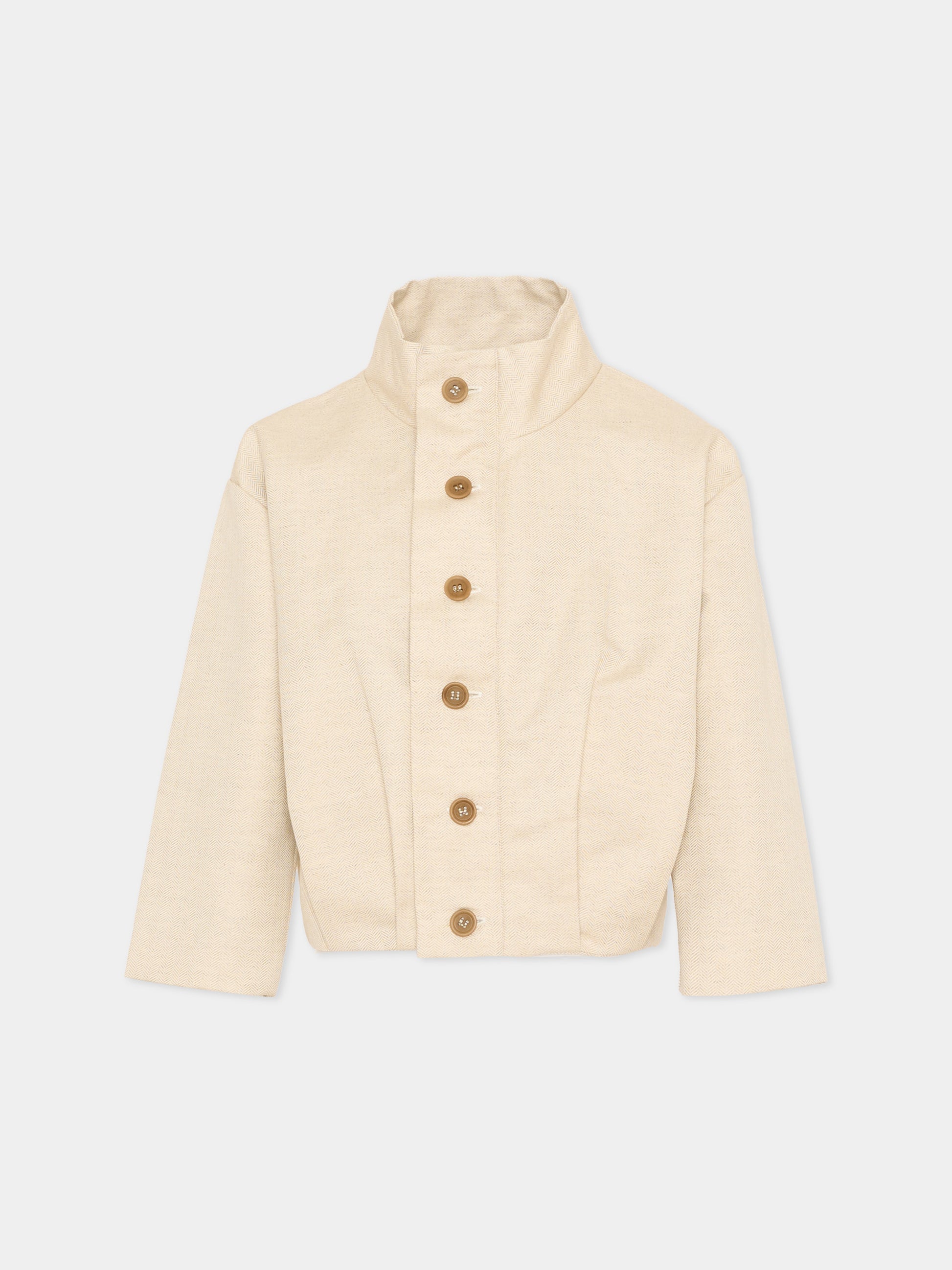 Bomber beige chevron per bambina,Vélocipède,VLC-SS26-JK004 OYSTER